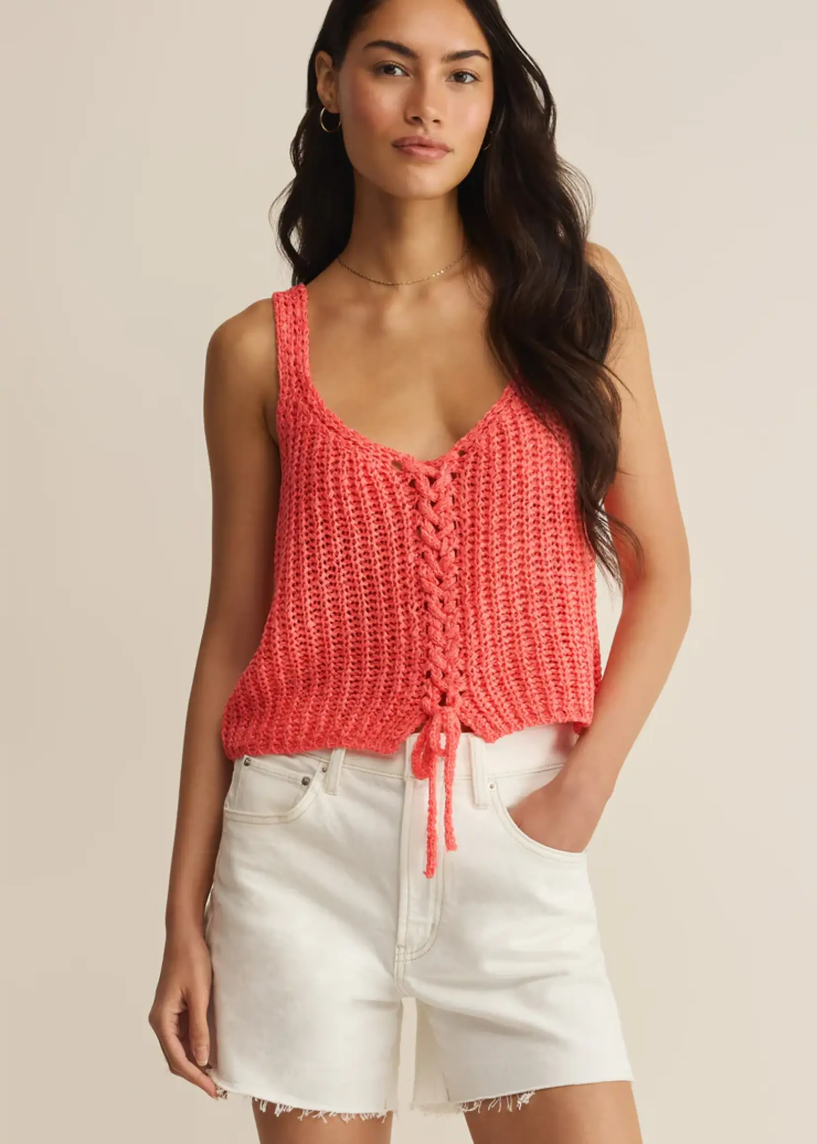 Z Supply Tate Lace up Sweater Top