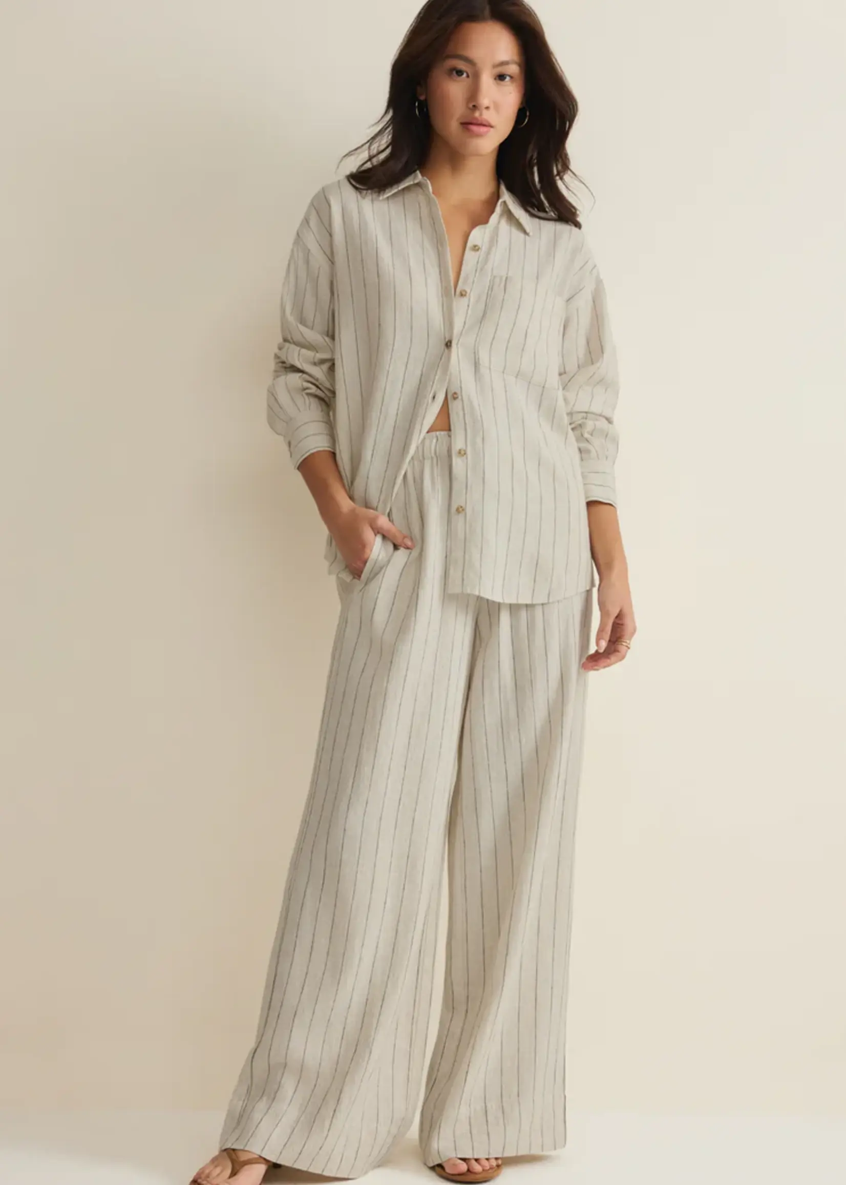 Z Supply Alfie Striped Button Up Top
