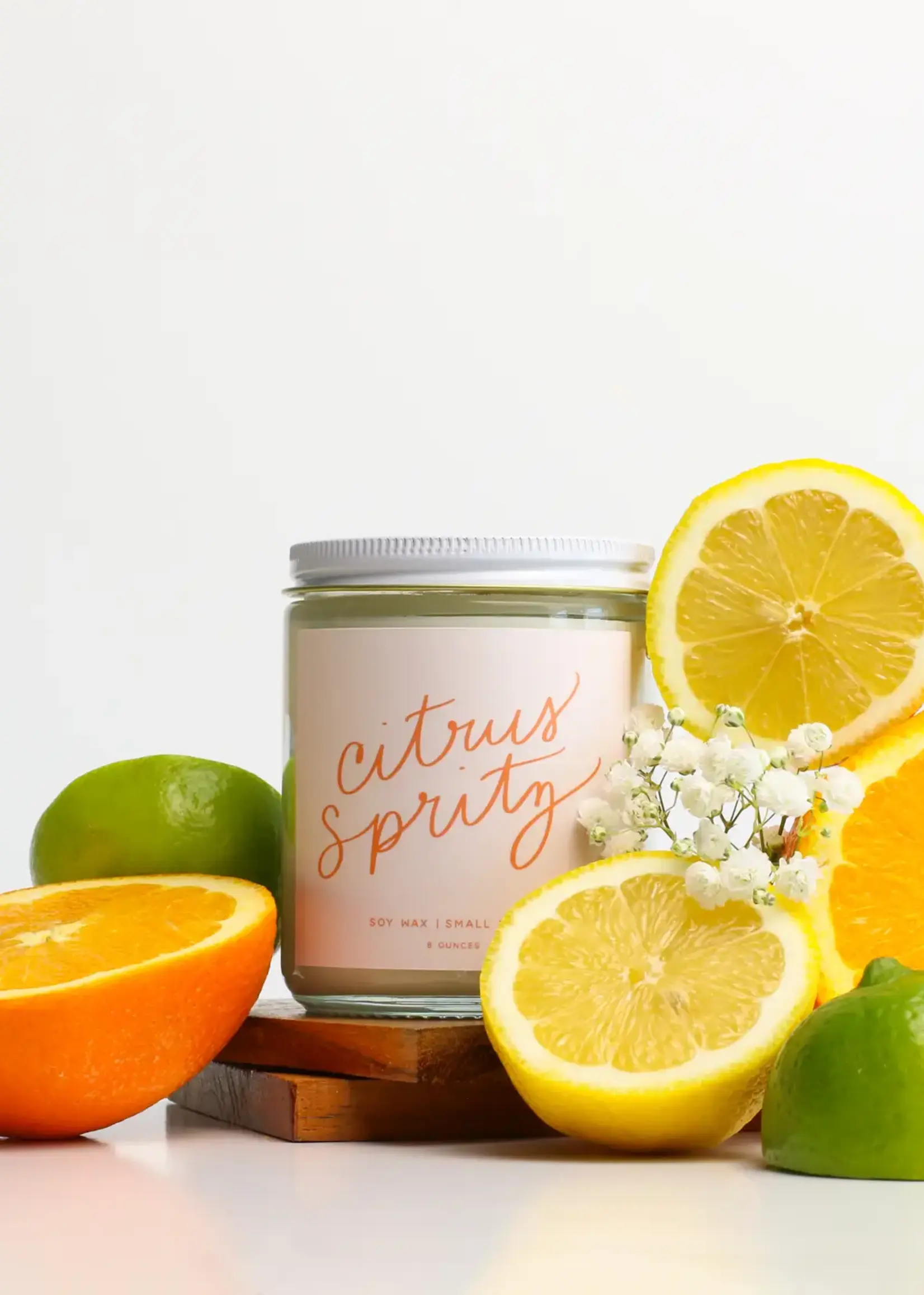 poured goods Citrus Spritz Candle: 8 oz Soy Wax Hand-Poured Candle
