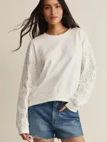 Z Supply Mosaic Knit Eyelet Sweatshirt