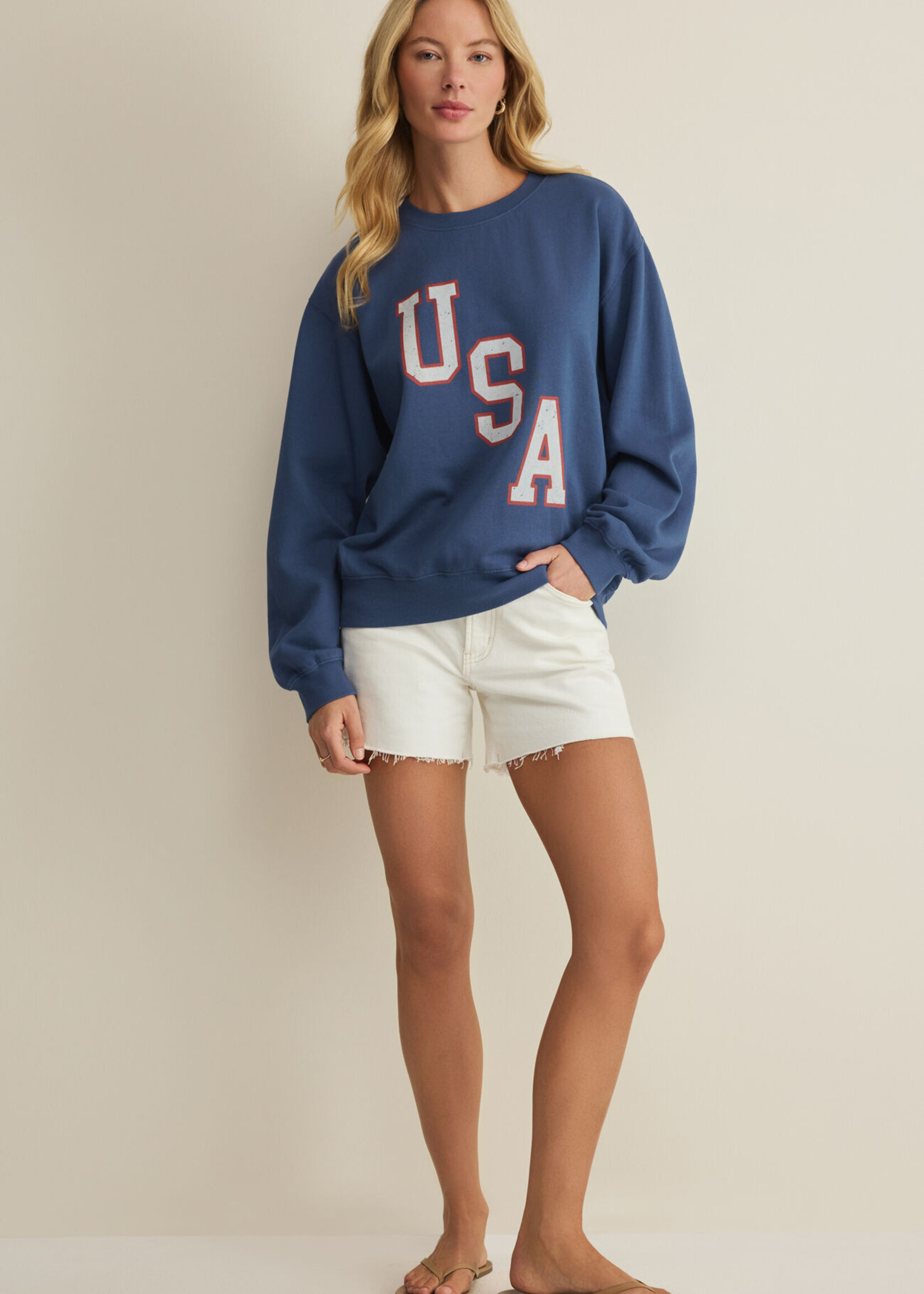 Z Supply Americana Boyfriend Sweatshirt