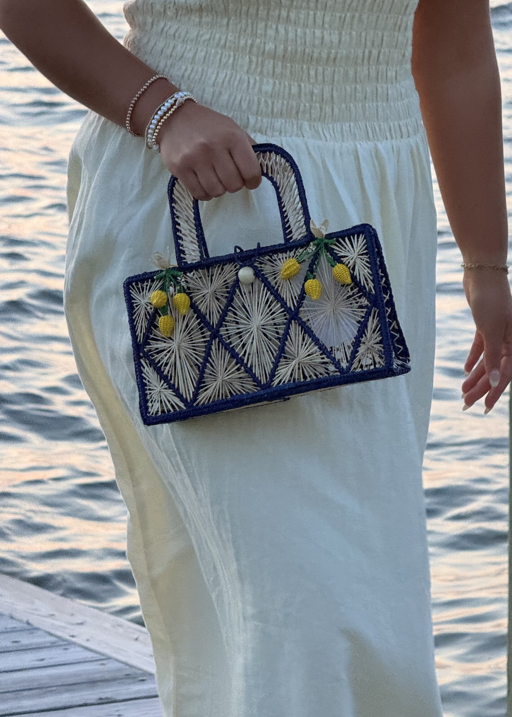 Samira Bag Navy Lemons