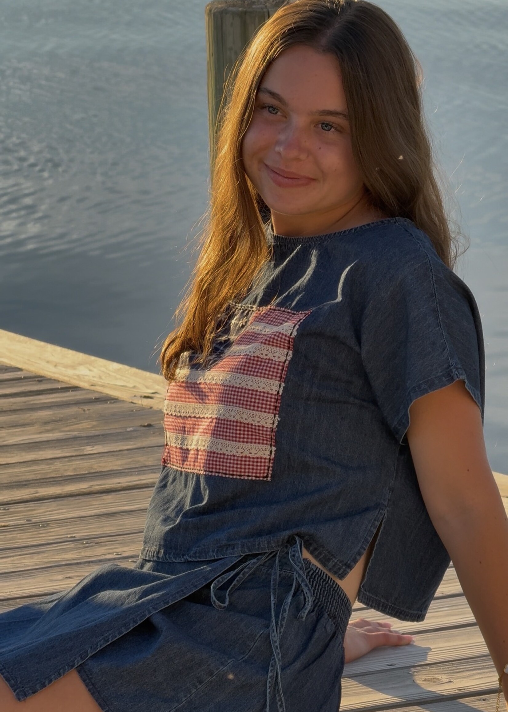Chambray Denim Skort