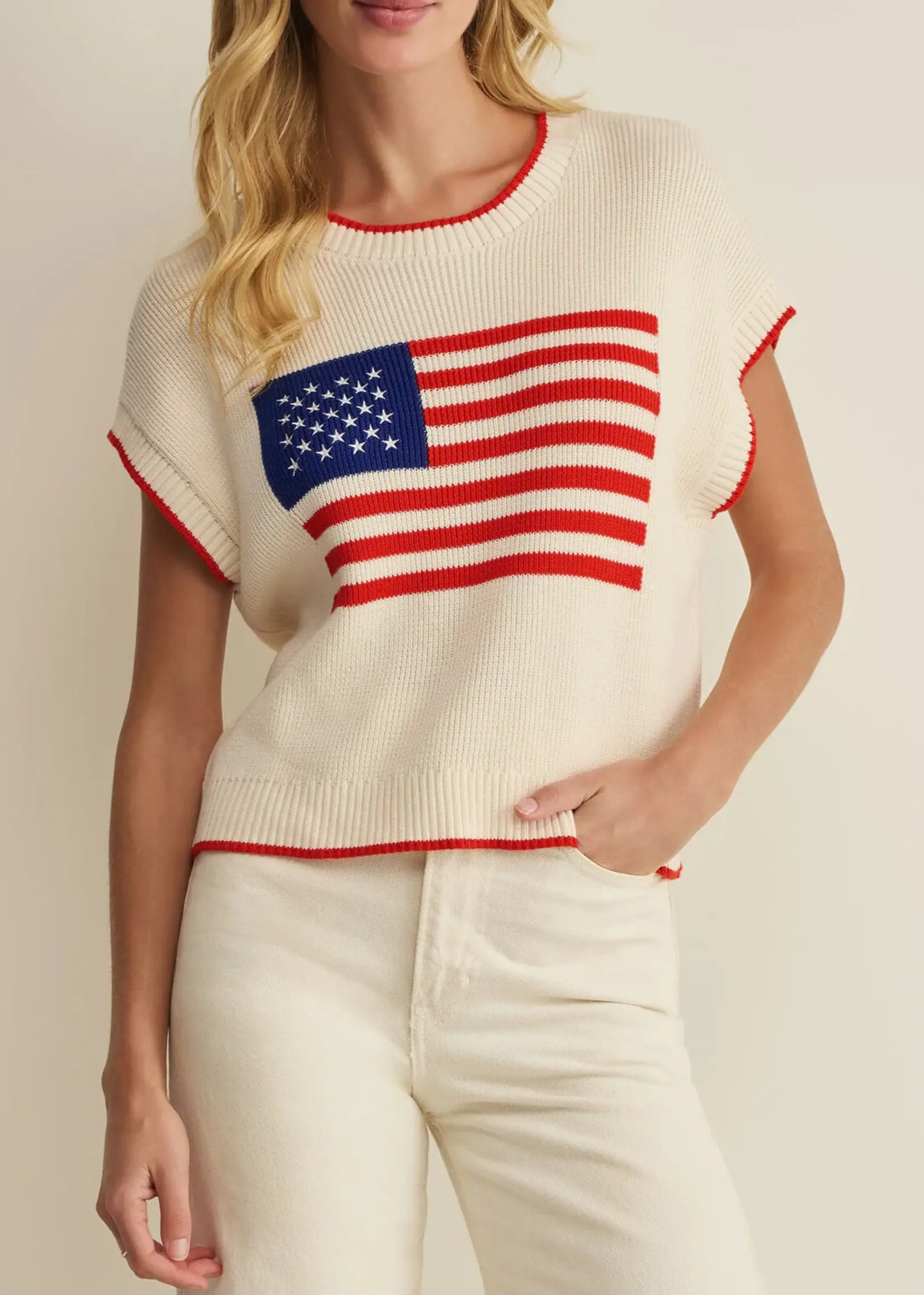 Z Supply Sleeveless Patriot Sweater