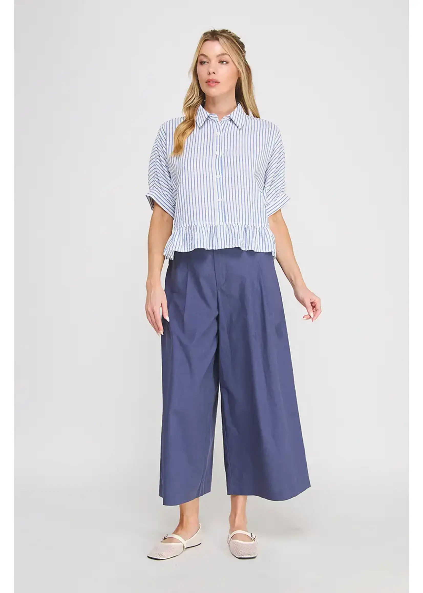 Allie Rose Button Down Striped Top