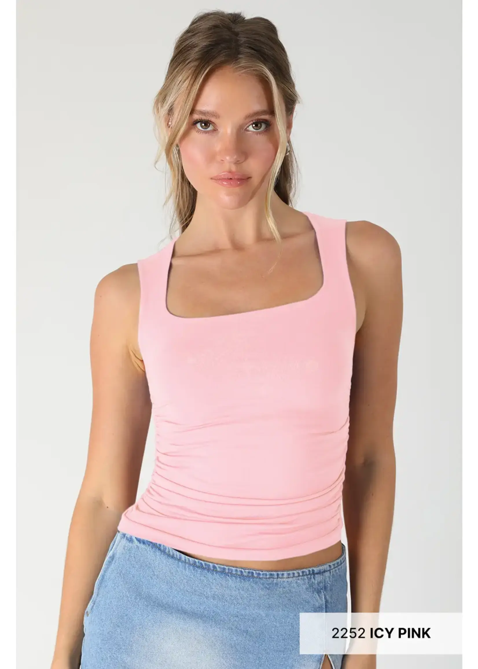 NIKIBIKI Clean Line Square Shirred Top