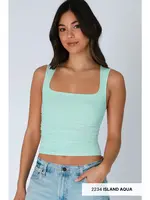 NIKIBIKI Clean Line Square Shirred Top