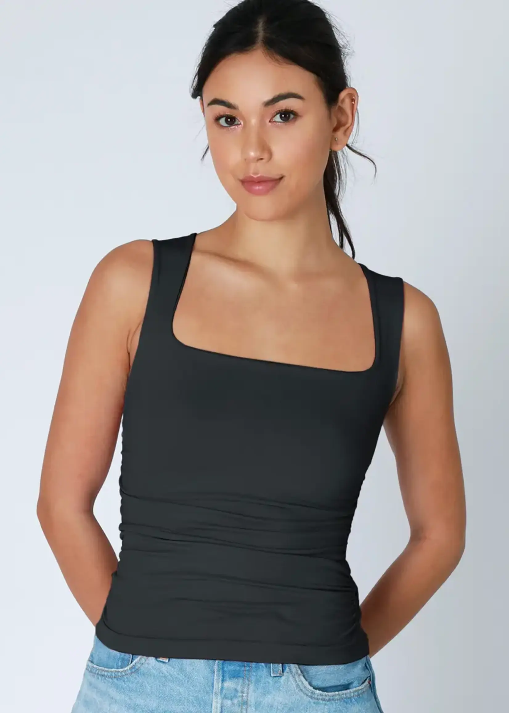 NIKIBIKI Clean Line Square Shirred Top