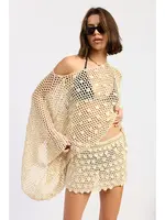 Emory Park Shell Trim Crochet Poncho