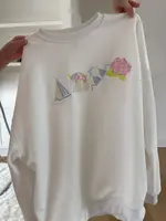 Sunkissed Coconut Old Harbor Garden Embroider Sweatshirt