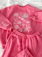 Sunkissed Coconut Tropical Embroider Sweatshirt