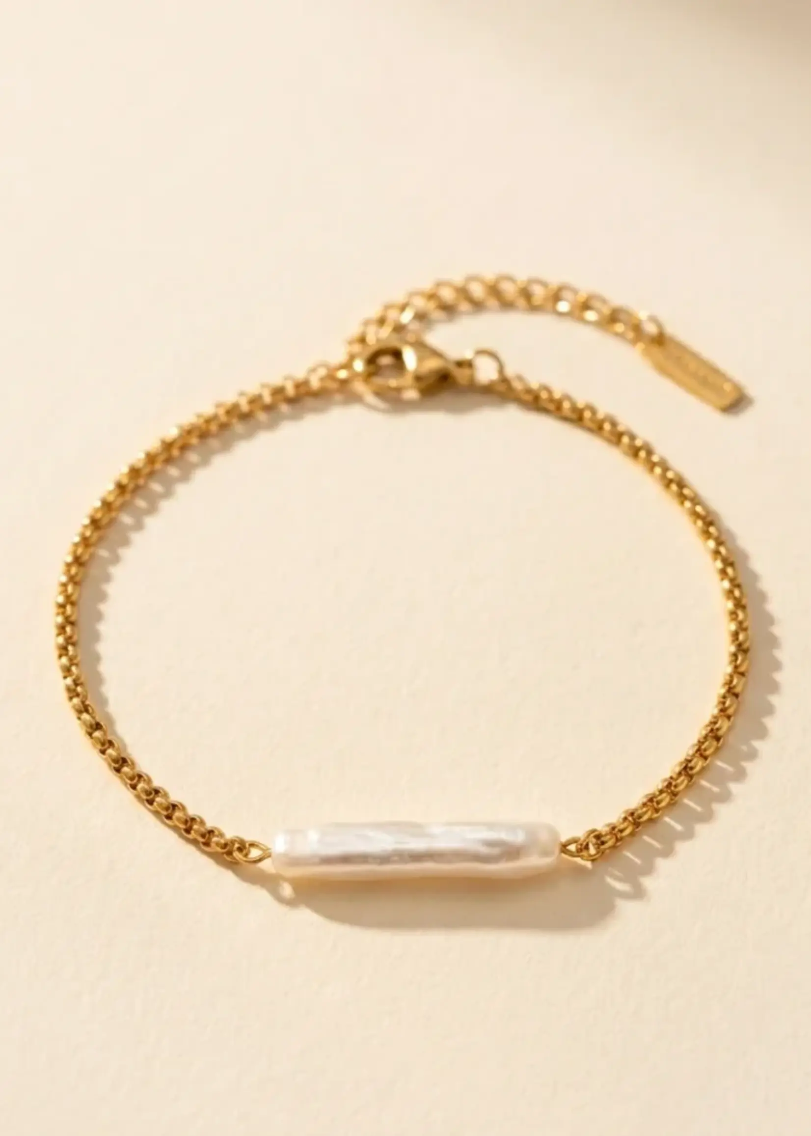 Salty Cali Halo Pearl Bracelet | Gold