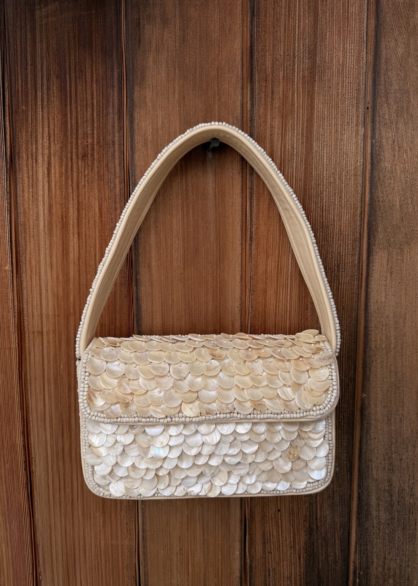 Rainbow Shell Beaded Shoulder Bag