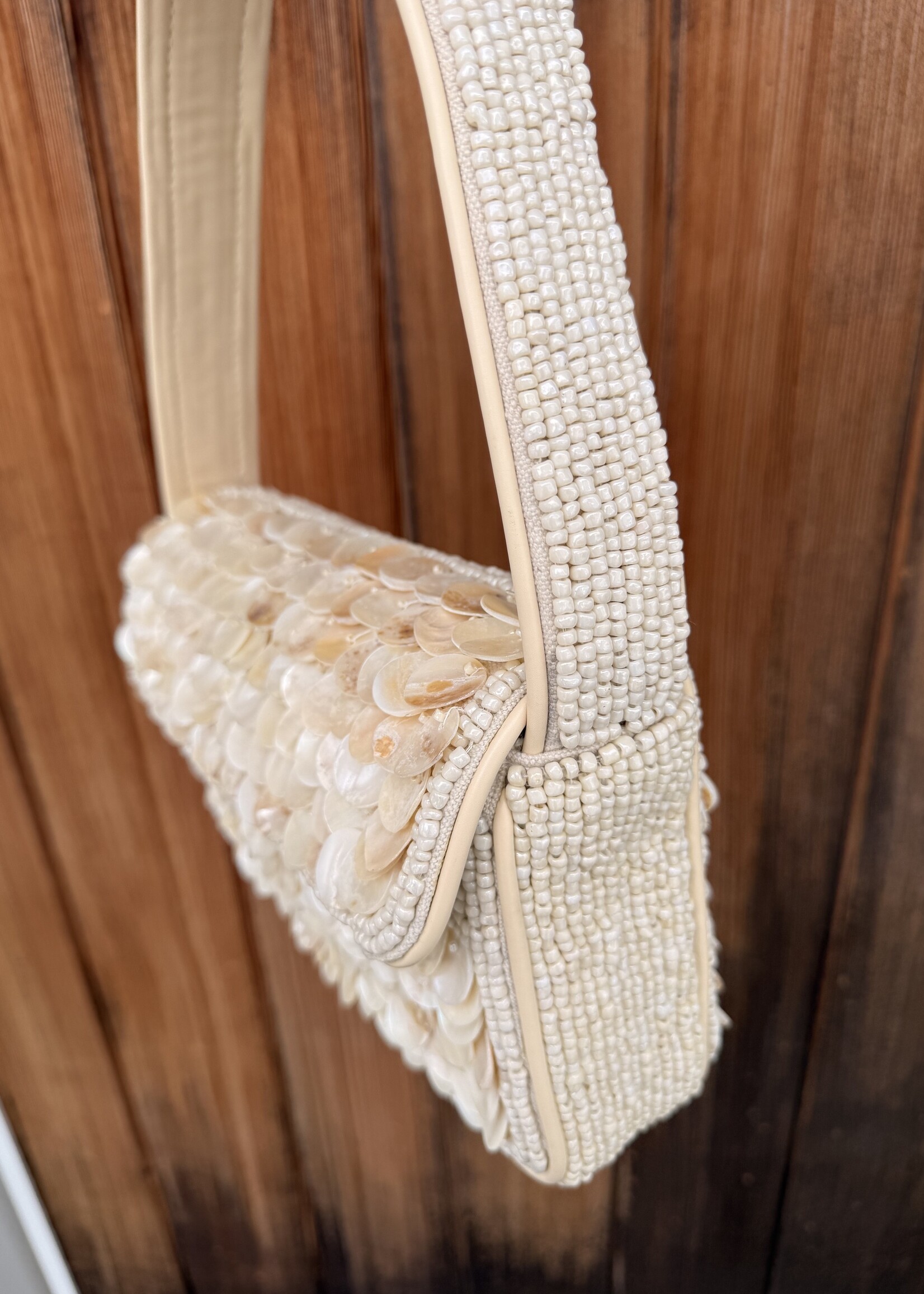 Rainbow Shell Beaded Shoulder Bag