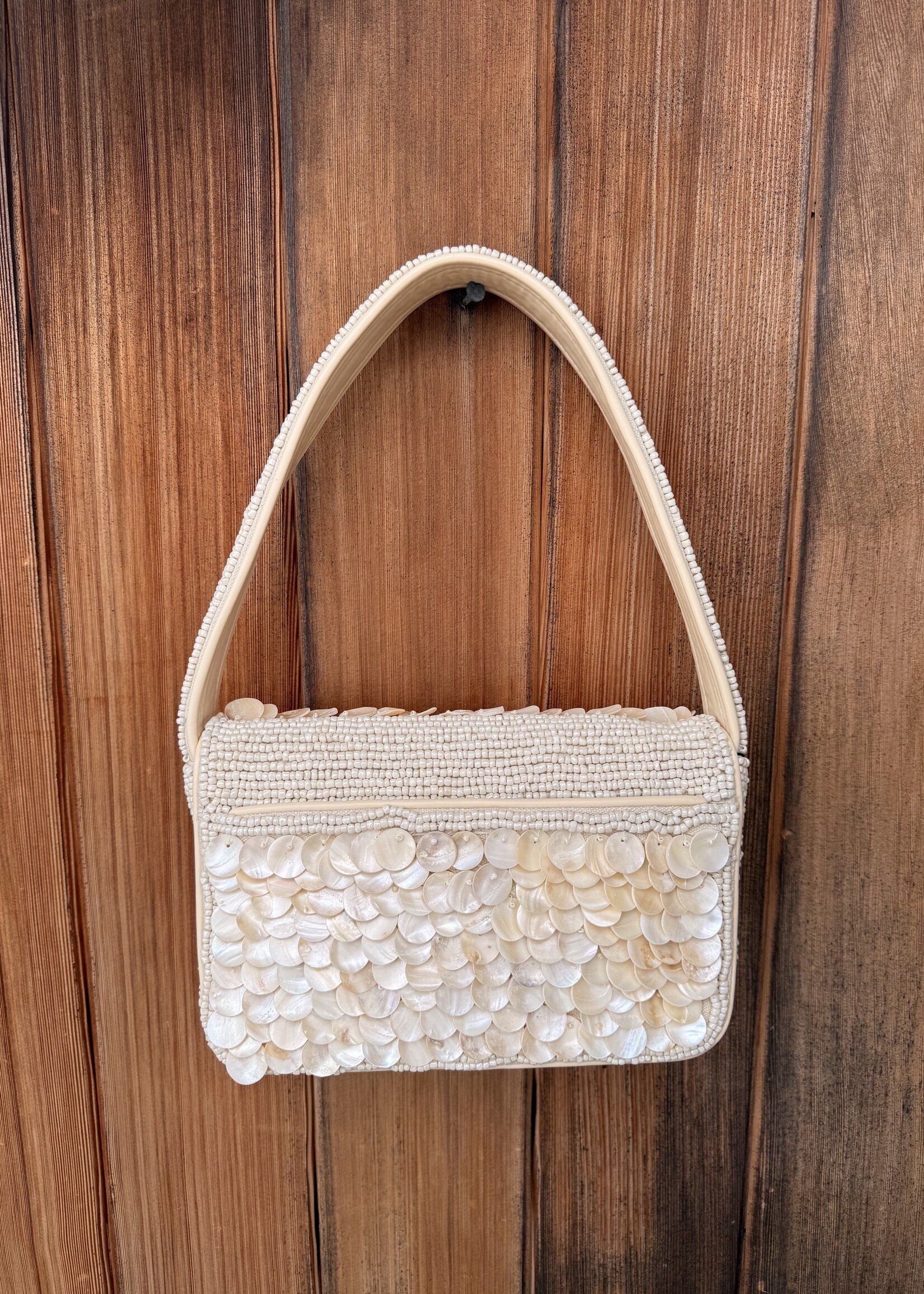 Rainbow Shell Beaded Shoulder Bag
