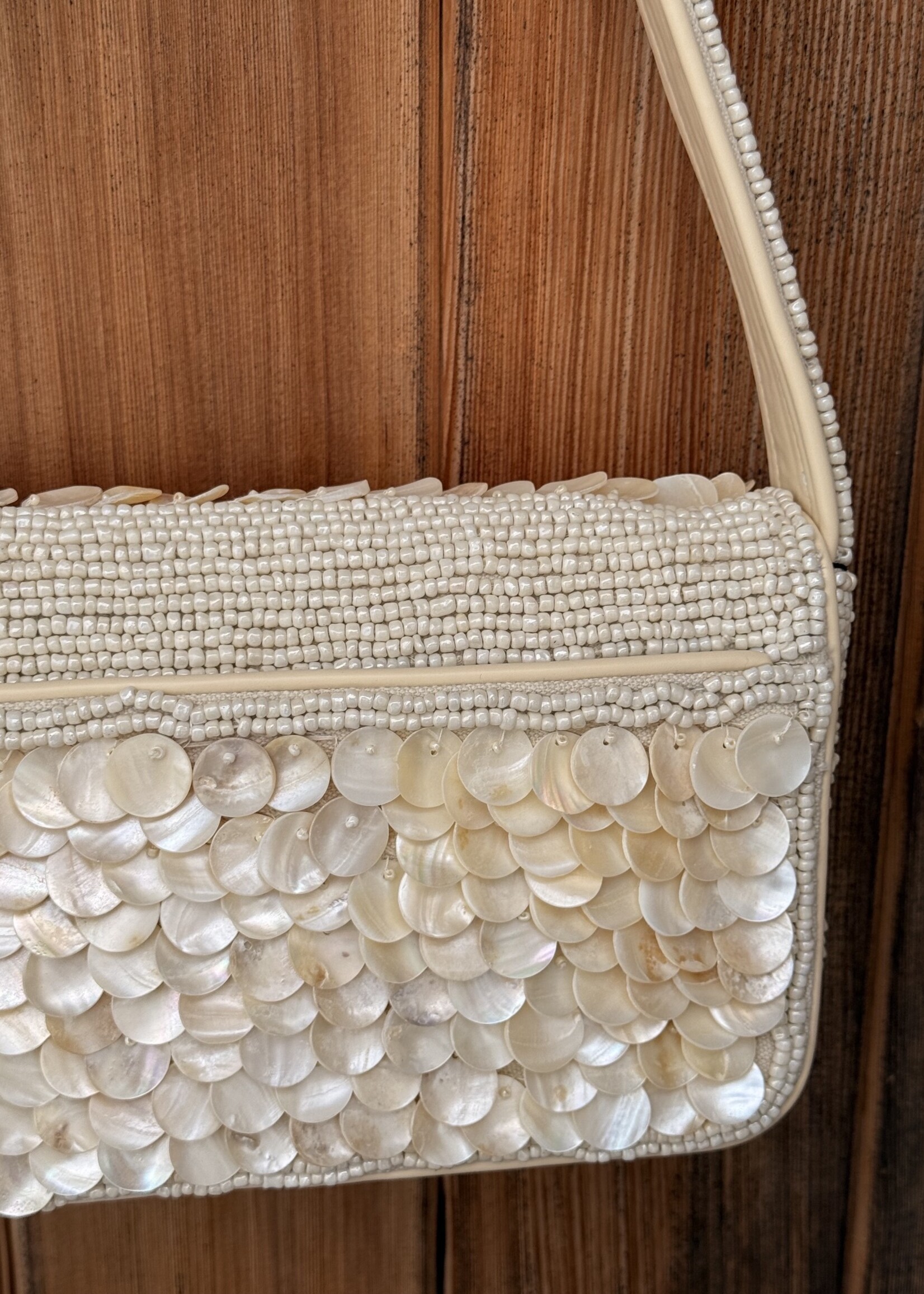 Rainbow Shell Beaded Shoulder Bag