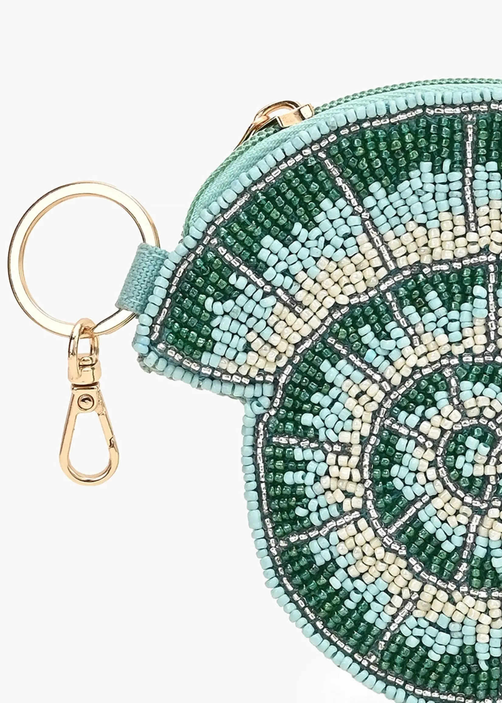 Nautilus Spiral Beaded Coin Pouch