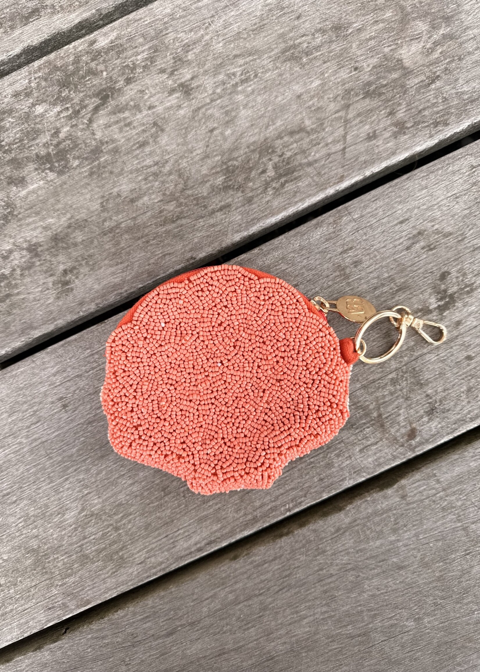 Coral Coast Shell Beaded Coin Pouch