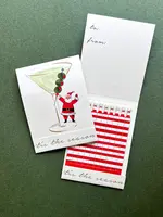 Santa Martini Christmas Match Card® |Holidaycandle Matches