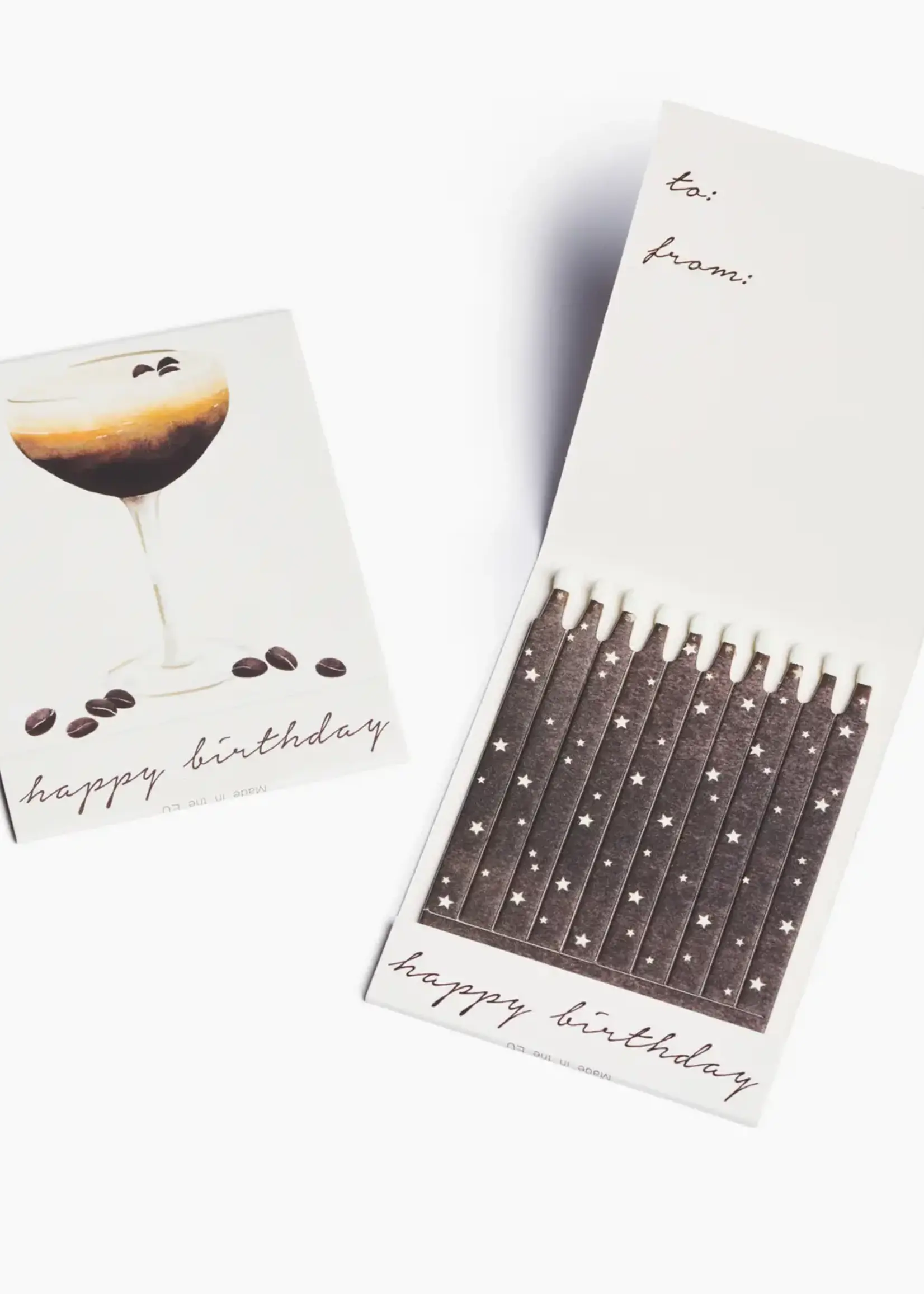 Espresso Martini Happy Birthday Match Card® | Candle Matches