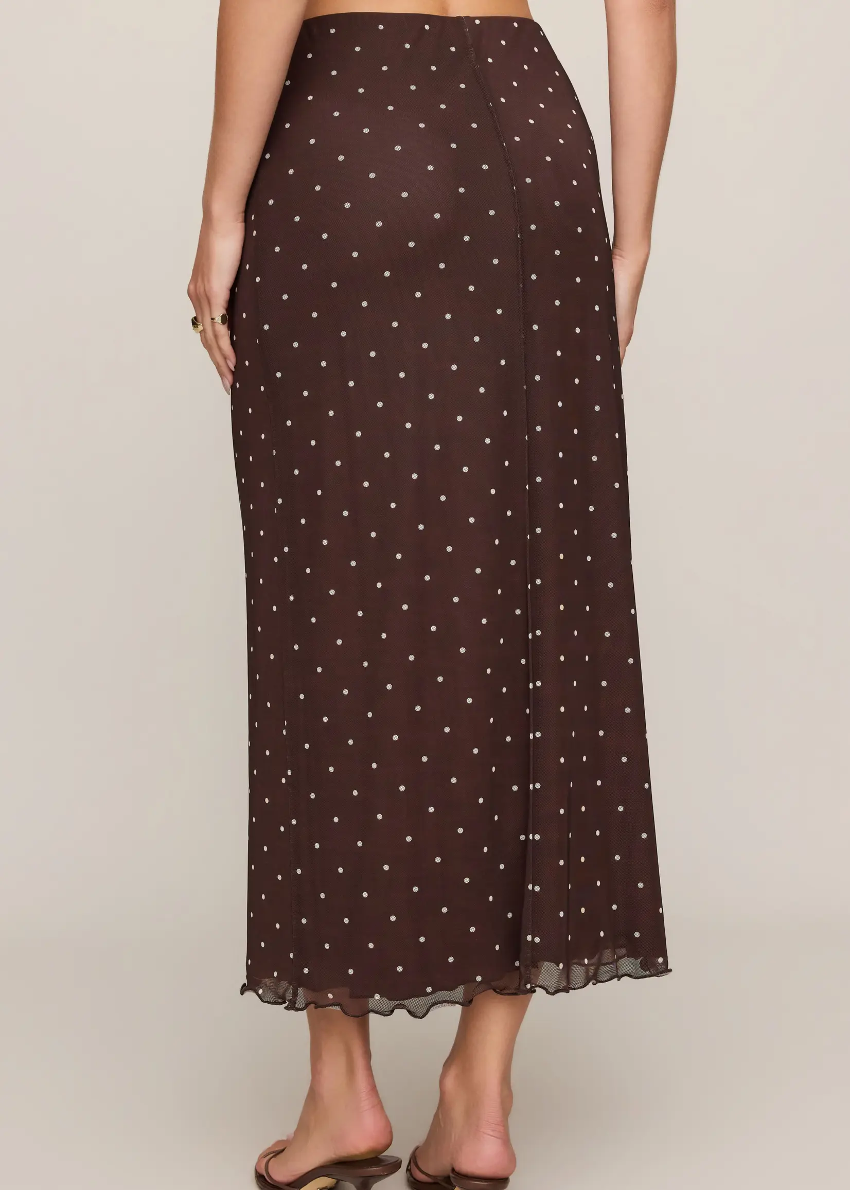 Z Supply Eda Polka Dot Mesh Midi Skirt