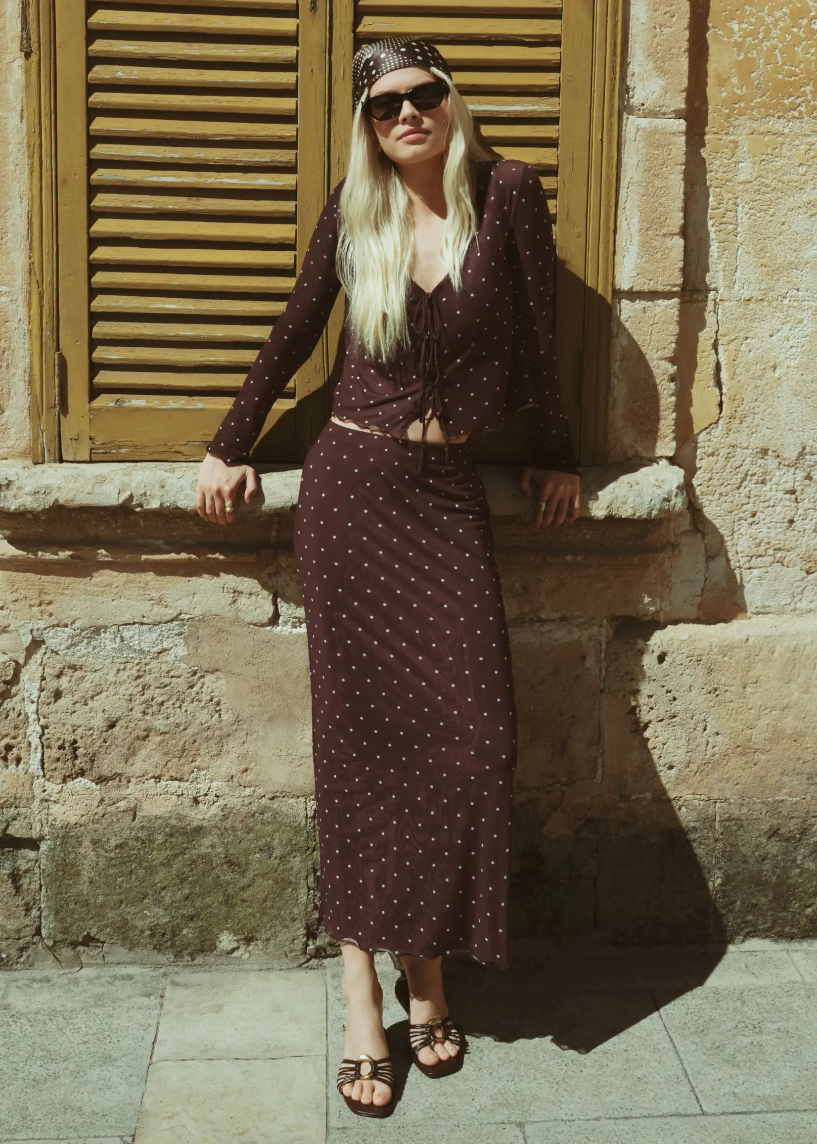 Z Supply Eda Polka Dot Mesh Midi Skirt