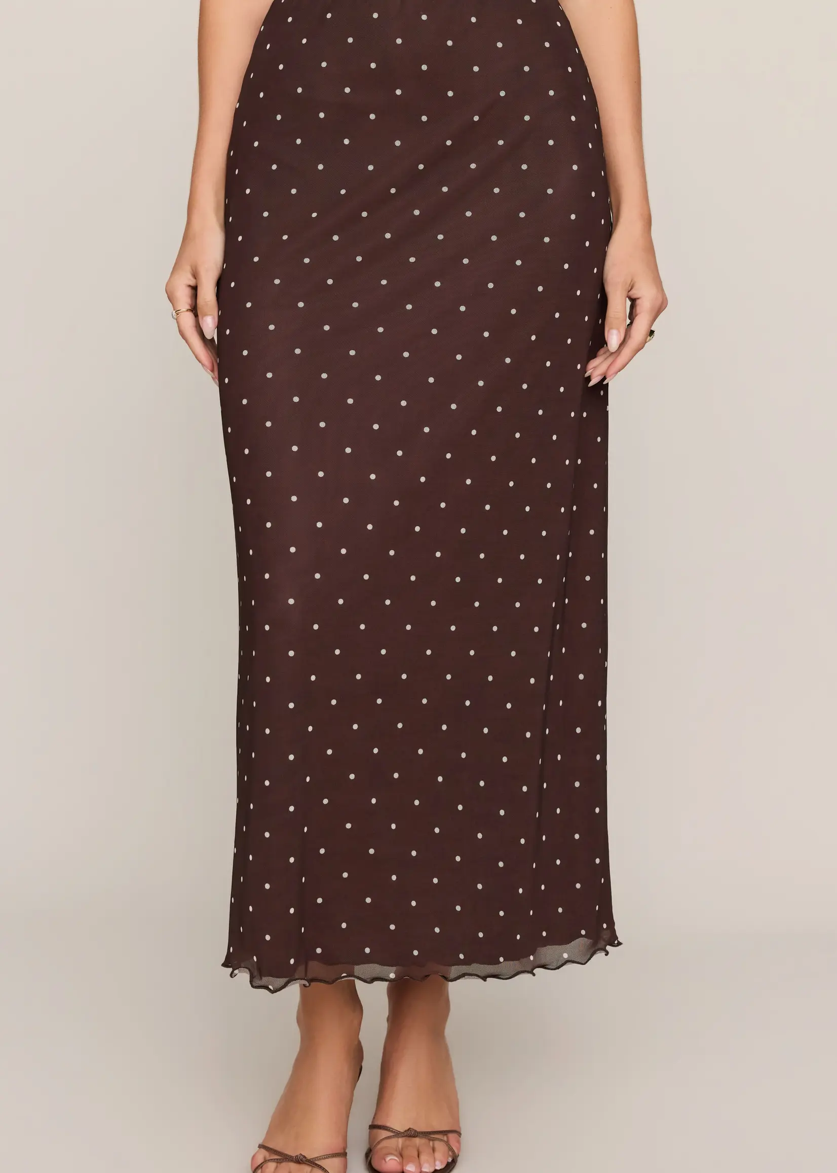 Z Supply Eda Polka Dot Mesh Midi Skirt
