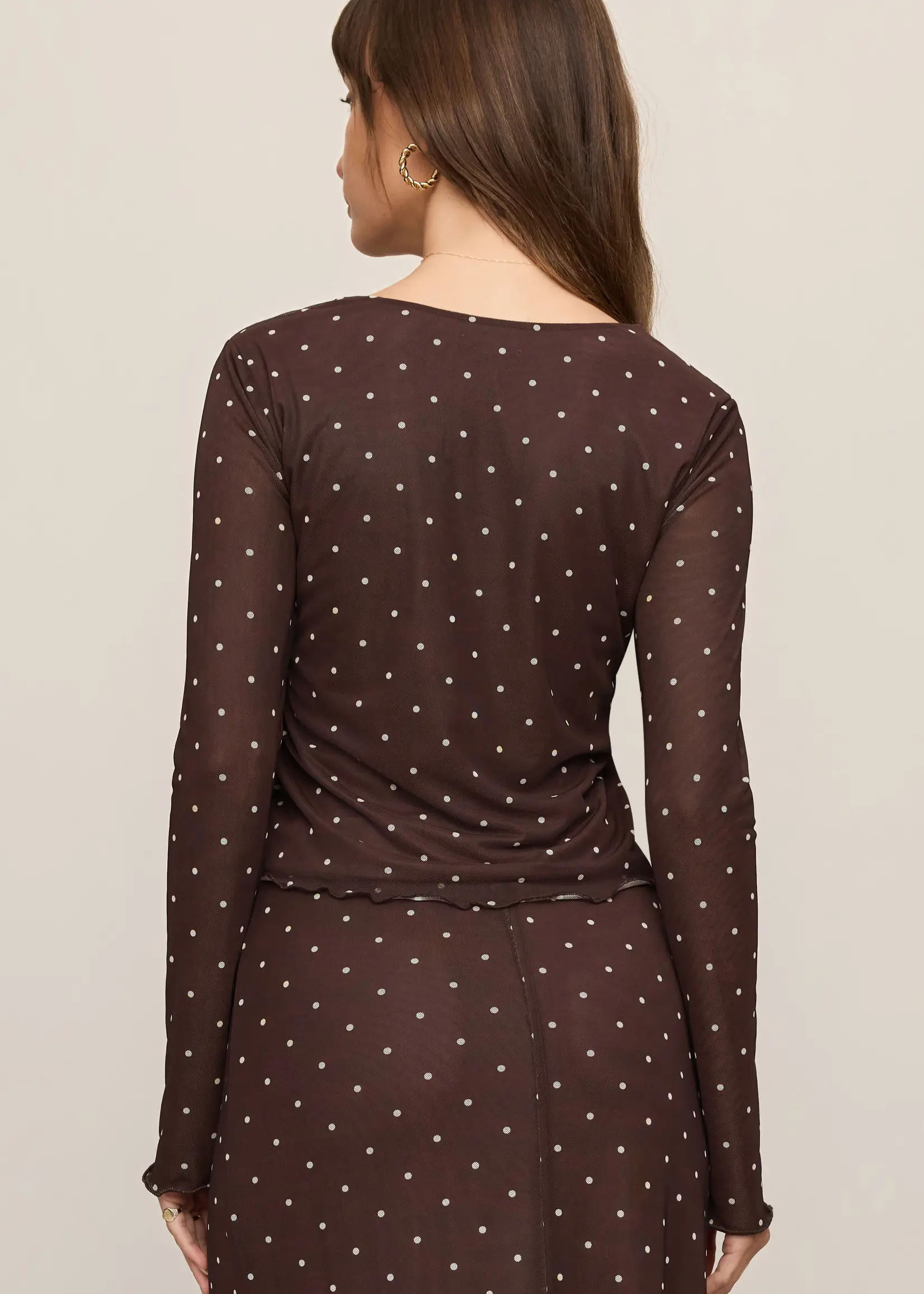 Z Supply Amara Polka Dot Mesh Top