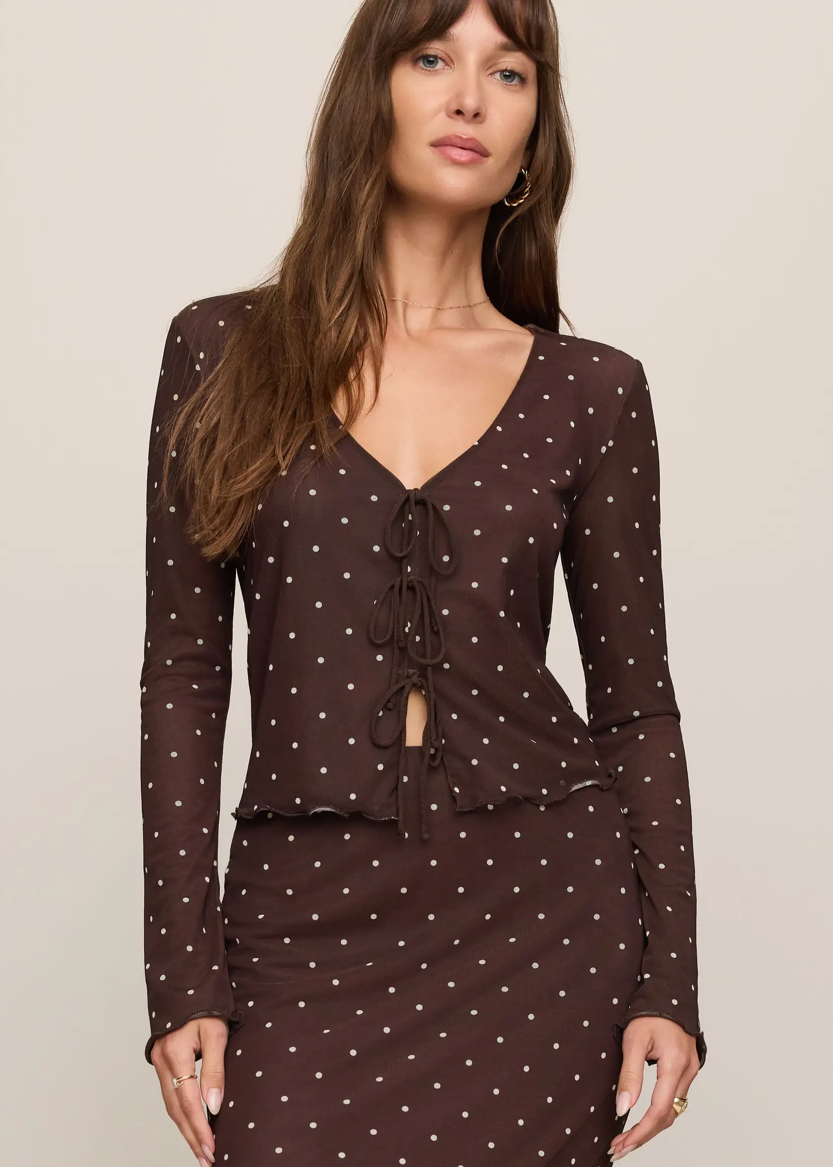 Z Supply Amara Polka Dot Mesh Top