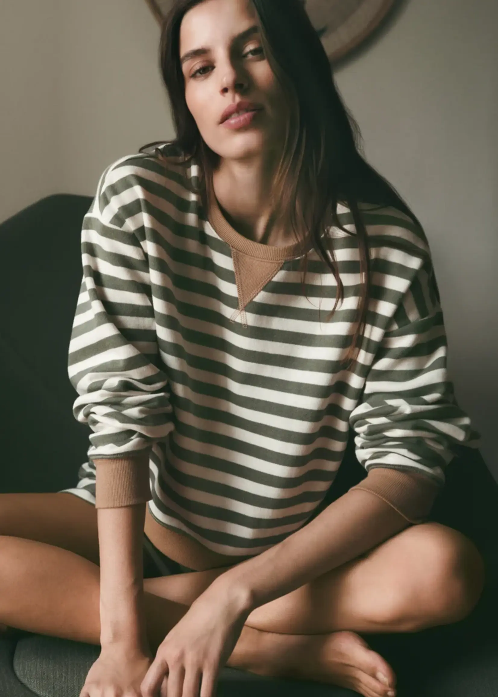 Z Supply Low Key Stripe Sweatshirt