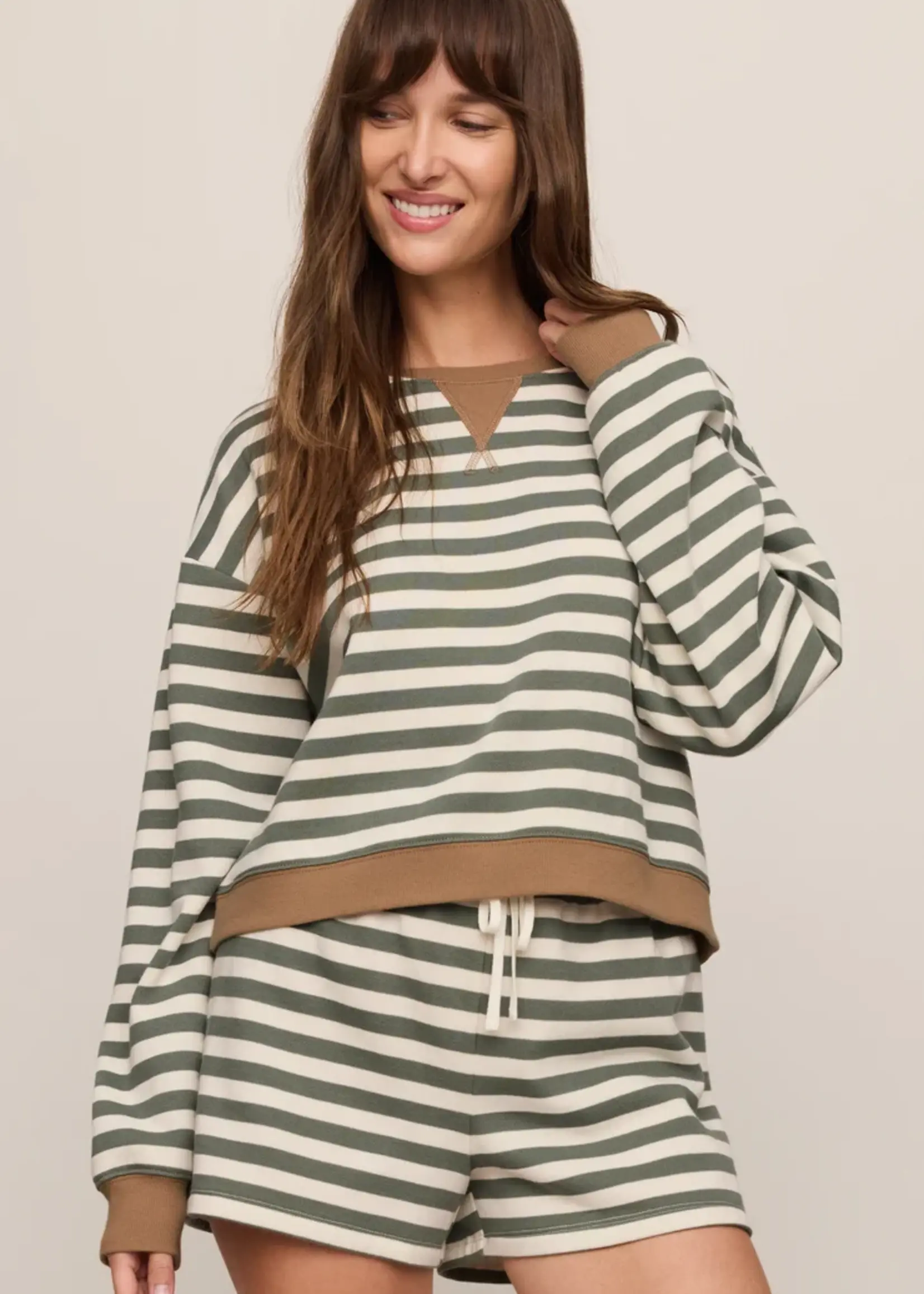 Z Supply Low Key Stripe Sweatshirt