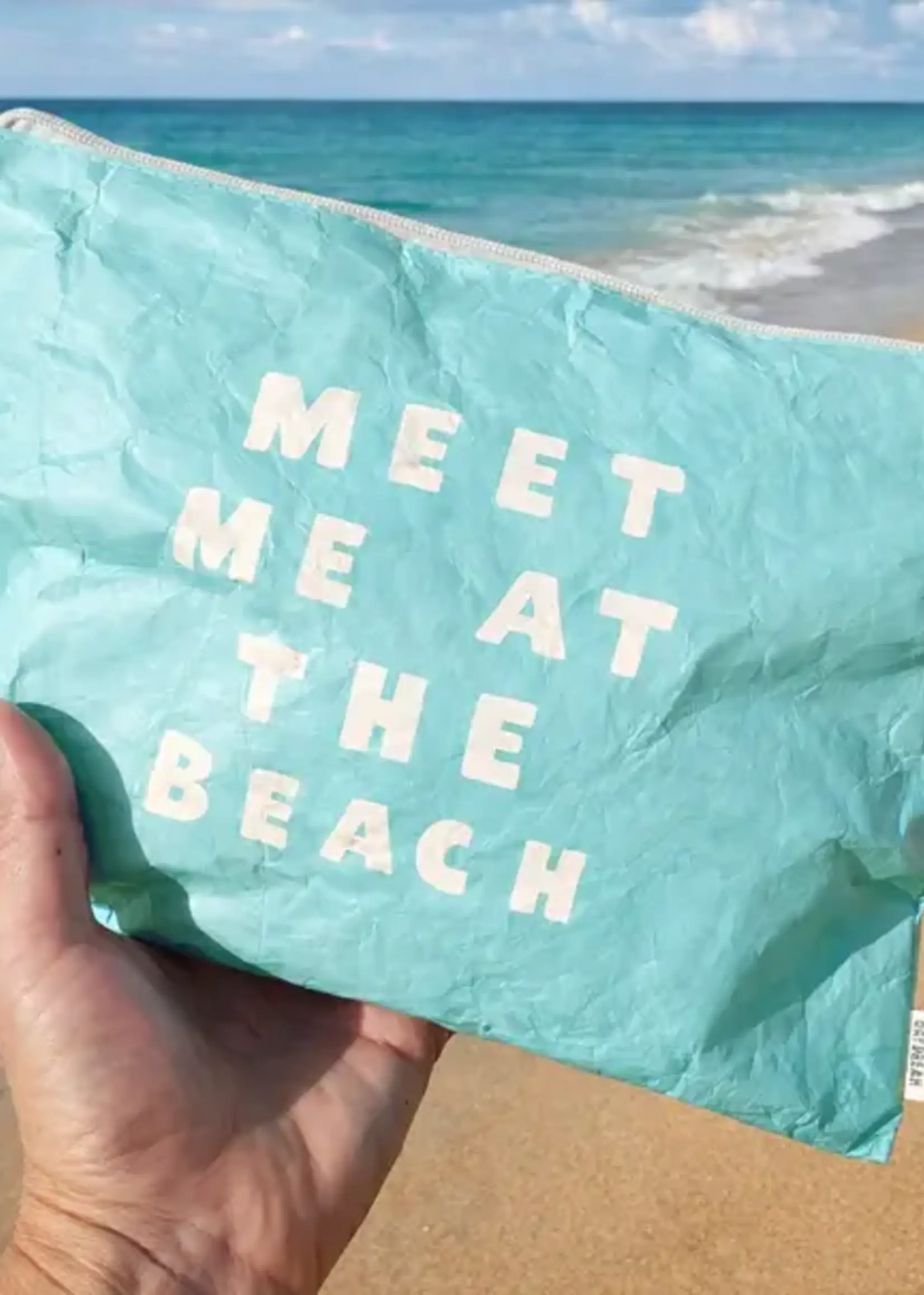 Meet Me At the Beach | 12" Light Weight Pouch | Beach Bag