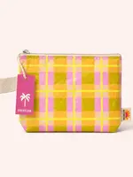 Stocking Stuffer | Mini Pouch 8" | Pink Plaid Pouch | Tyvek