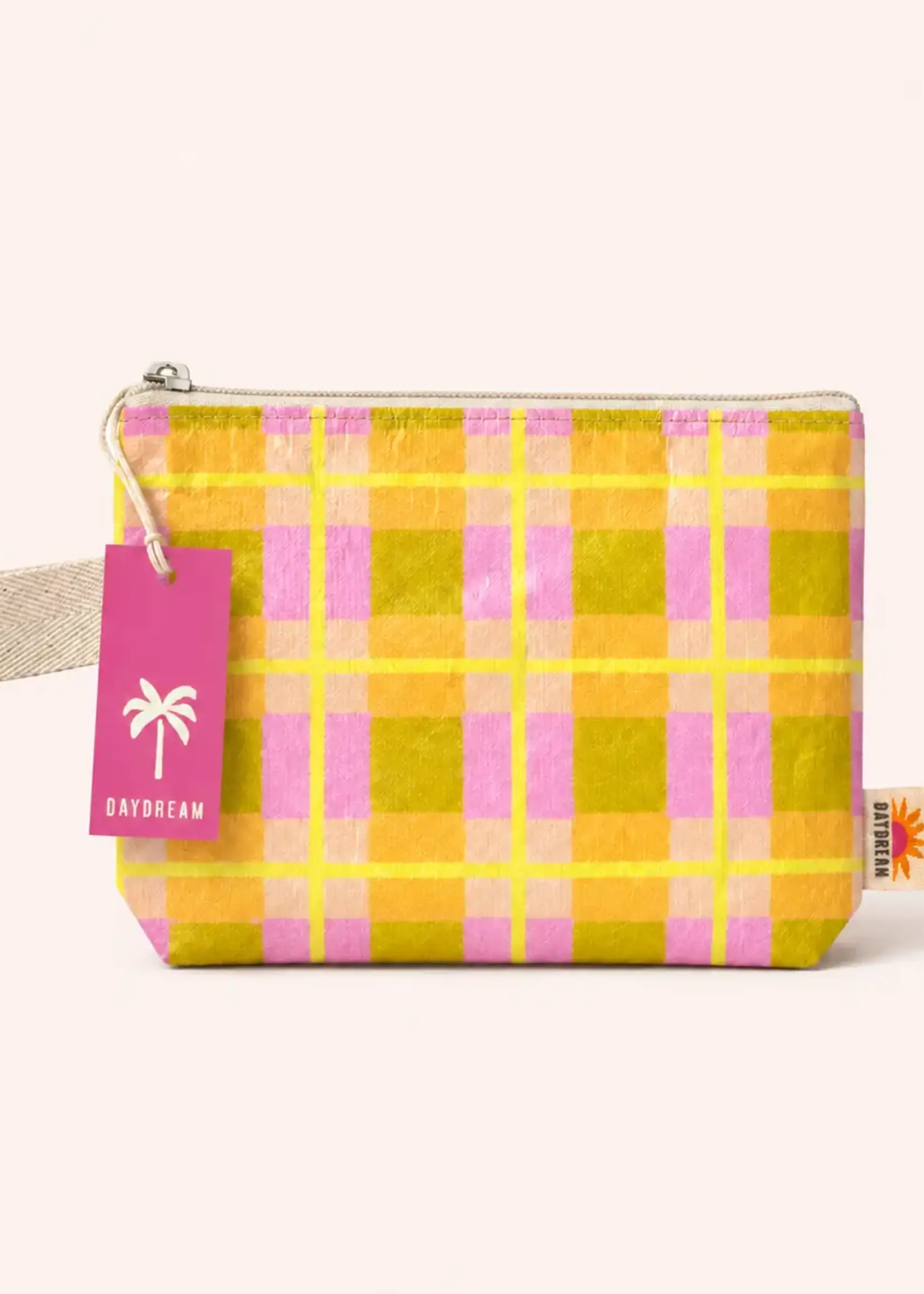 Stocking Stuffer | Mini Pouch 8" | Pink Plaid Pouch | Tyvek