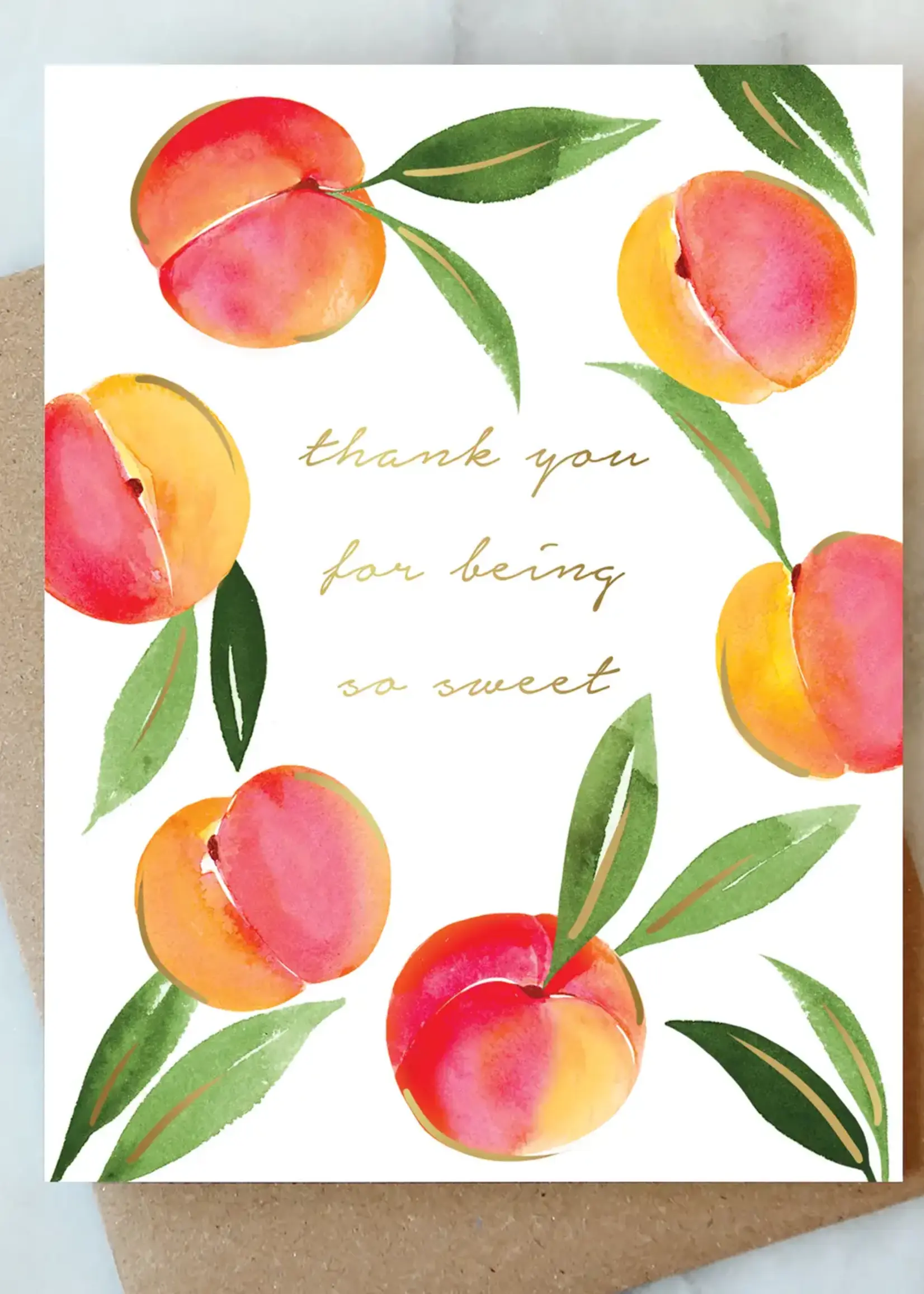 Sweet Peaches Thank You Greeting Card | Thank You Card