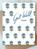 Block Print Get Well Soon Greeting Card | Sympathy