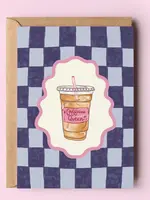 Caffeine Queen Iced Coffee Coquette Caffeine Greeting Card