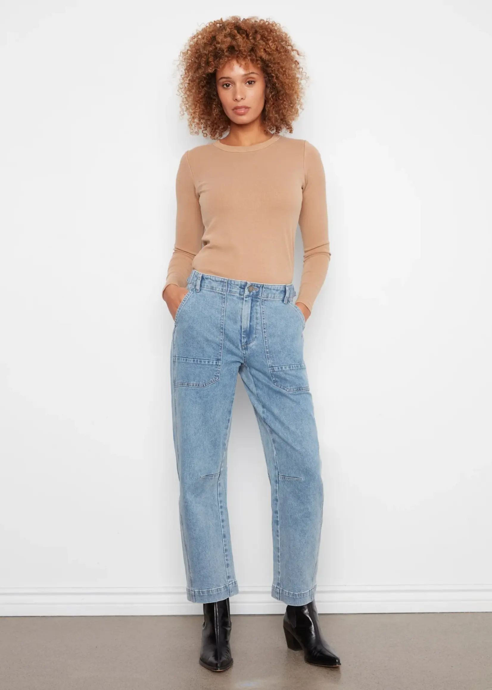 Charlie B Barrel Leg Denim Pants