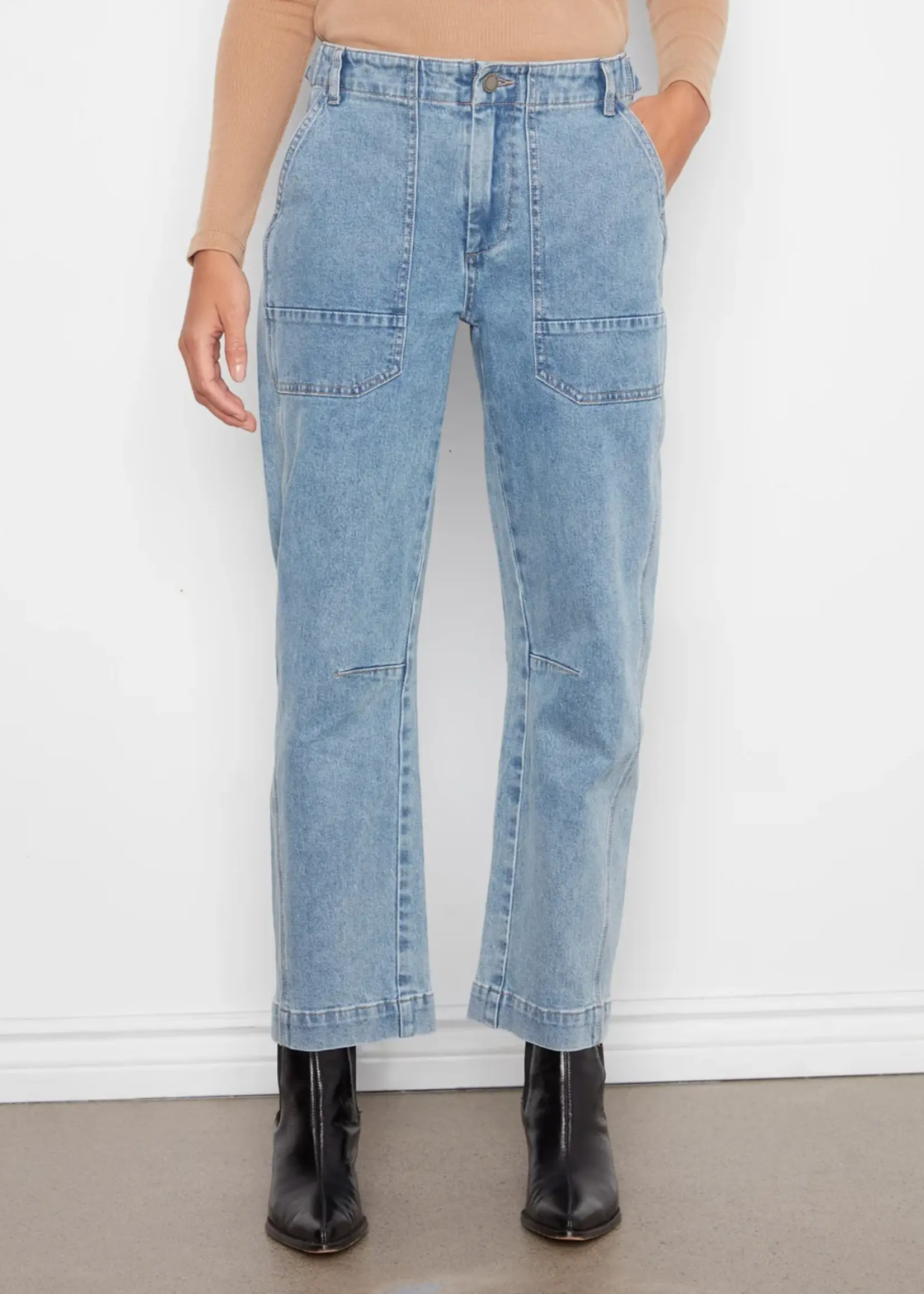Charlie B Barrel Leg Denim Pants