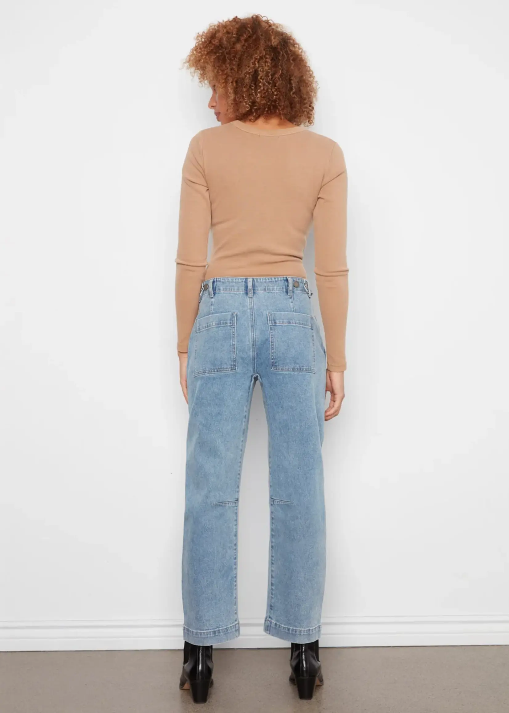 Charlie B Barrel Leg Denim Pants