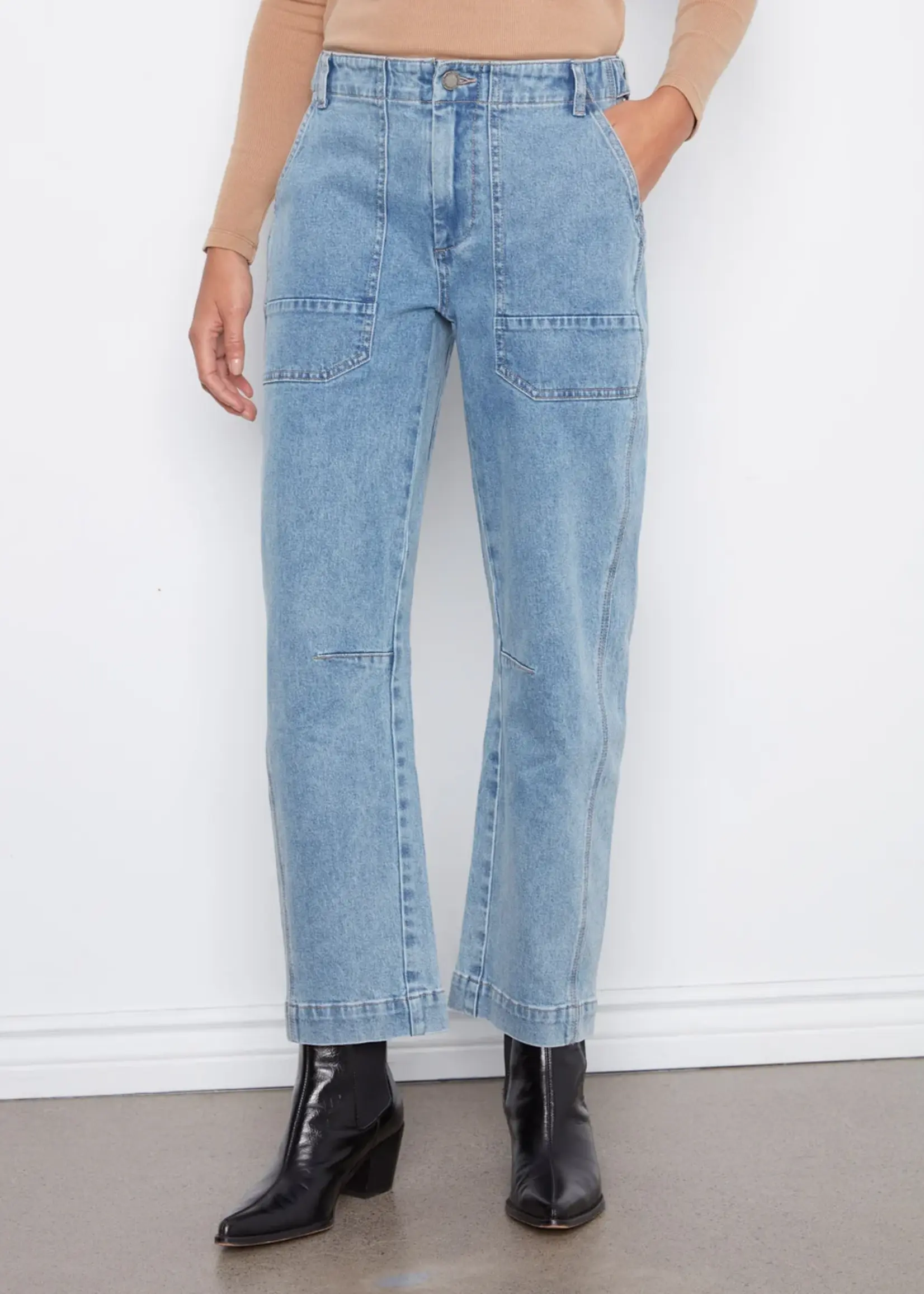 Charlie B Barrel Leg Denim Pants