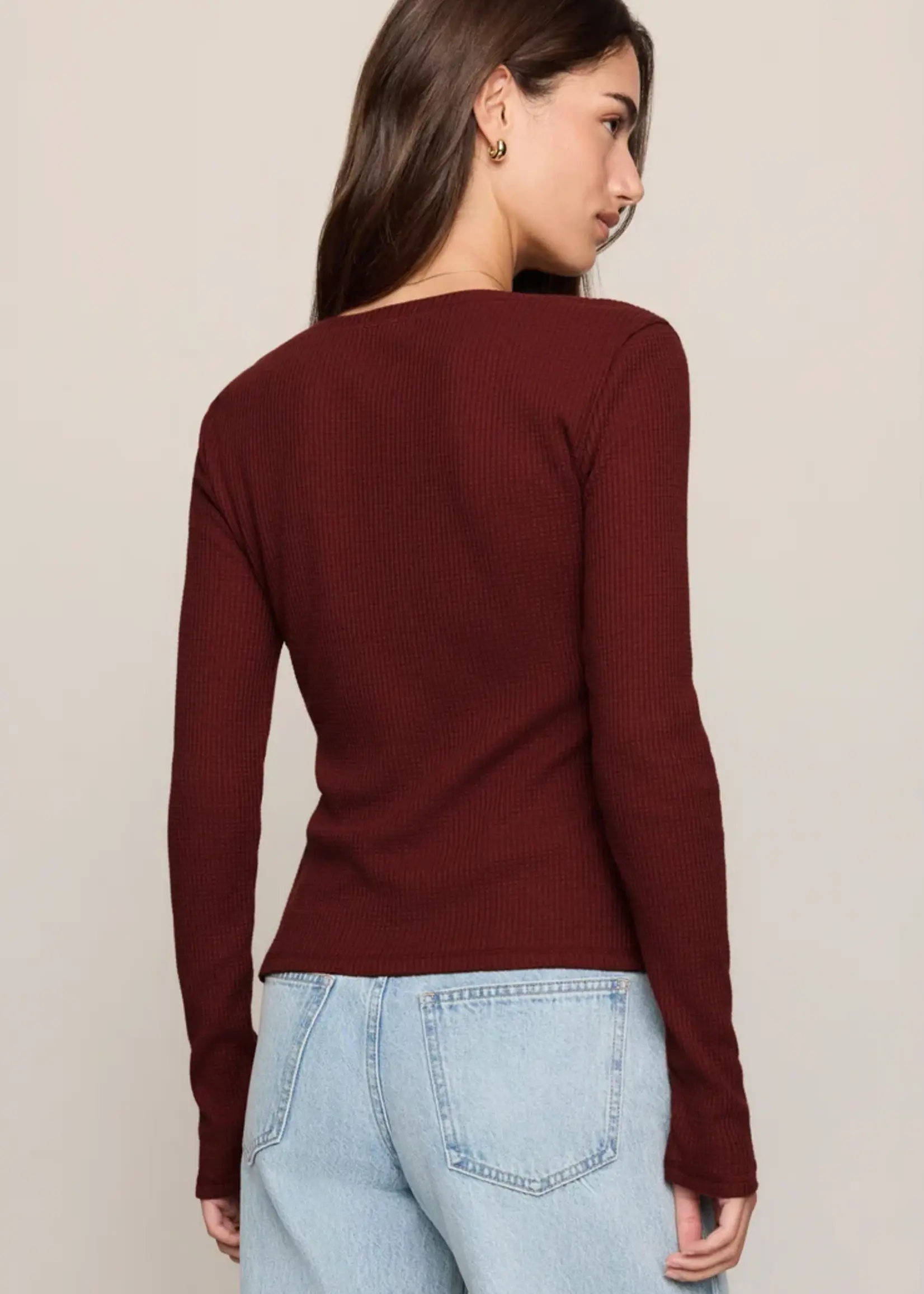 Z Supply Albany Waffle Button Up Top