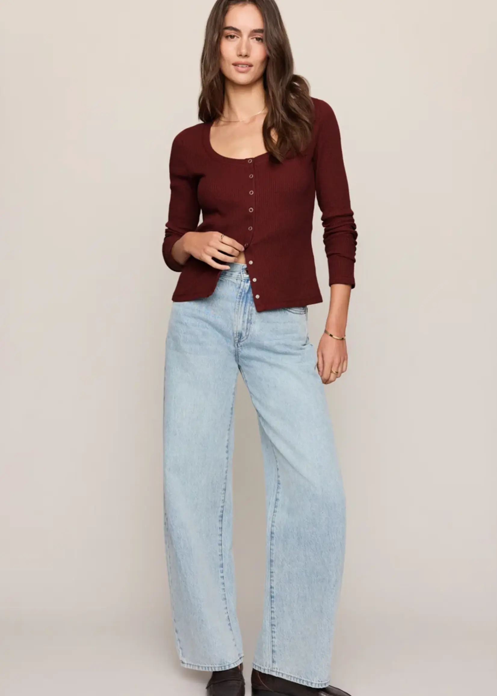 Z Supply Albany Waffle Button Up Top