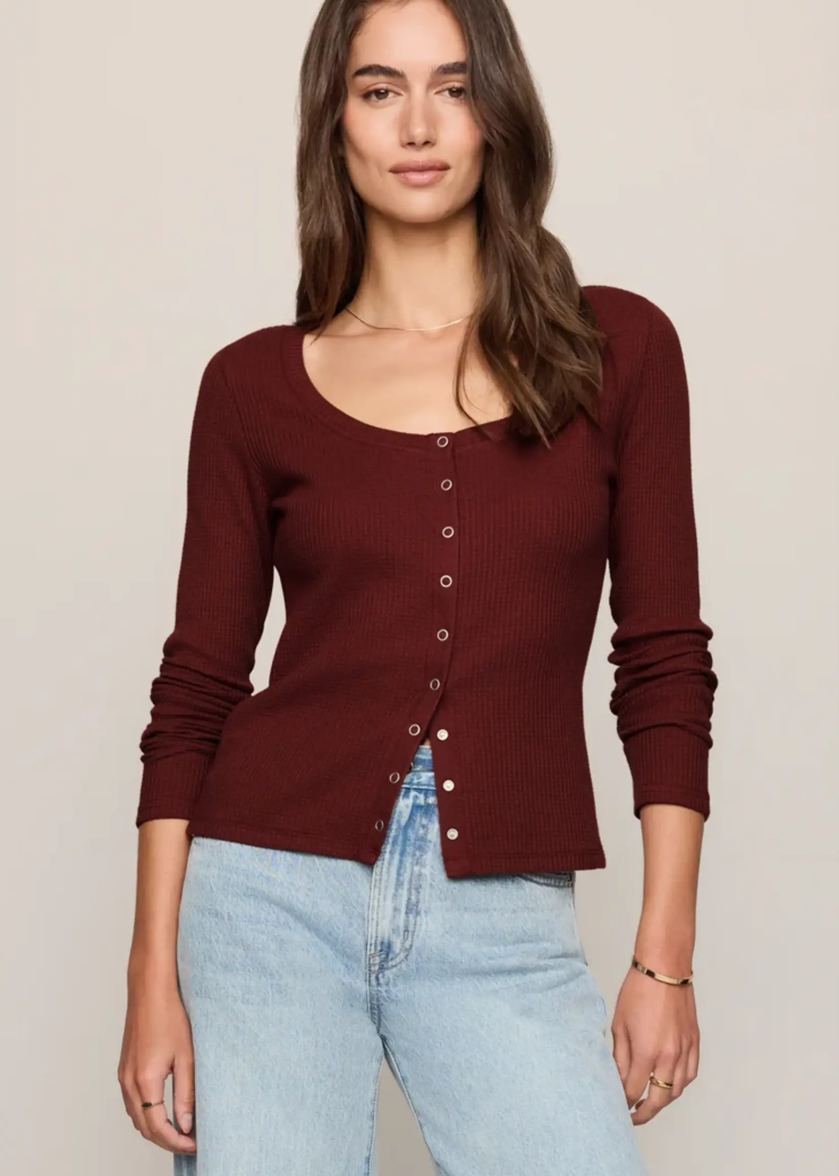 Z Supply Albany Waffle Button Up Top