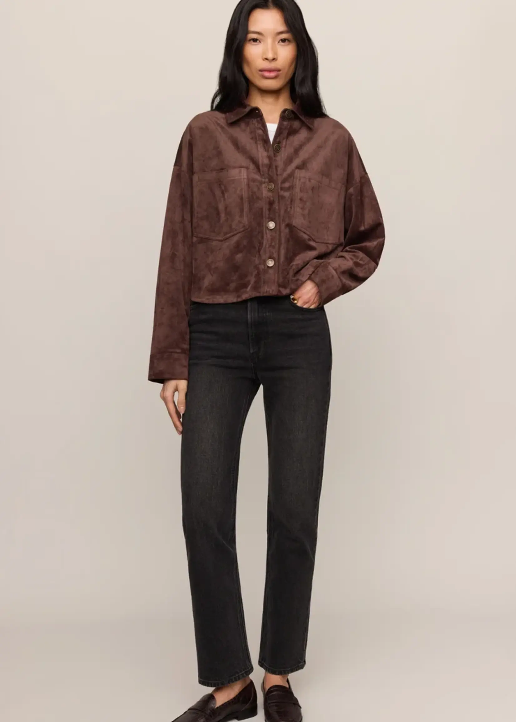 Z Supply All Day Cropped Suede Jacket