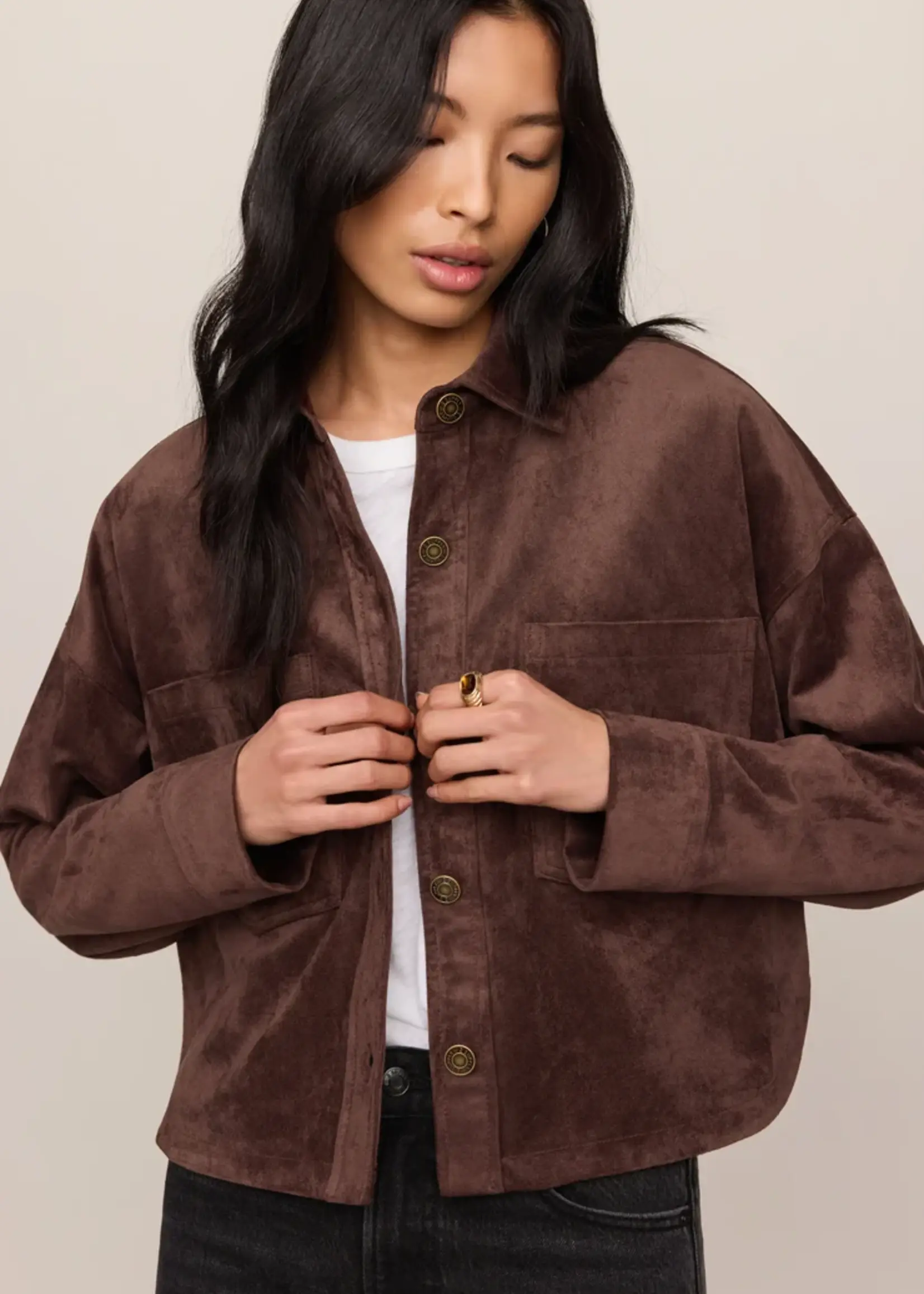Z Supply All Day Cropped Suede Jacket
