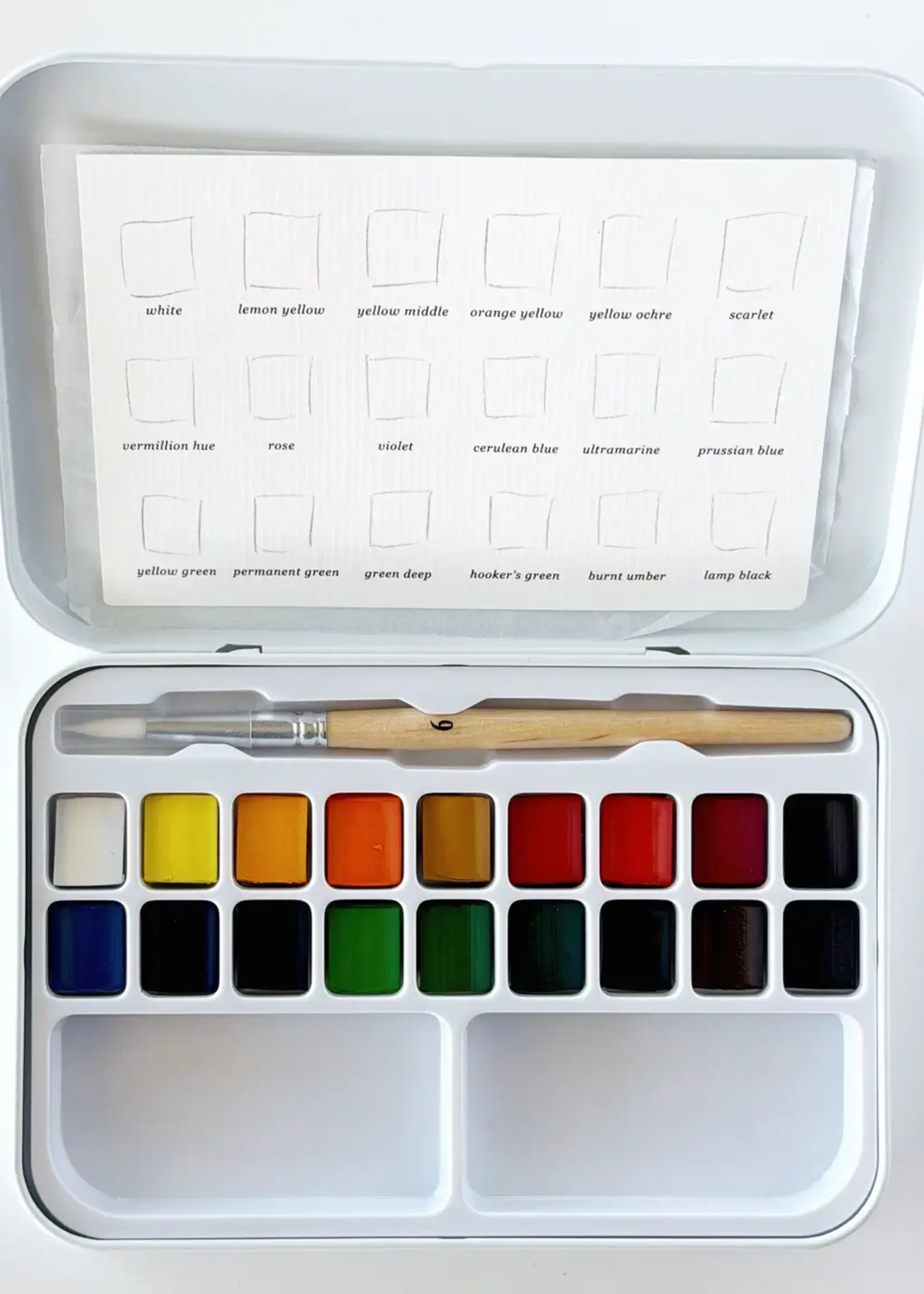 Watercolor Paint Set 18 Colors with Brush