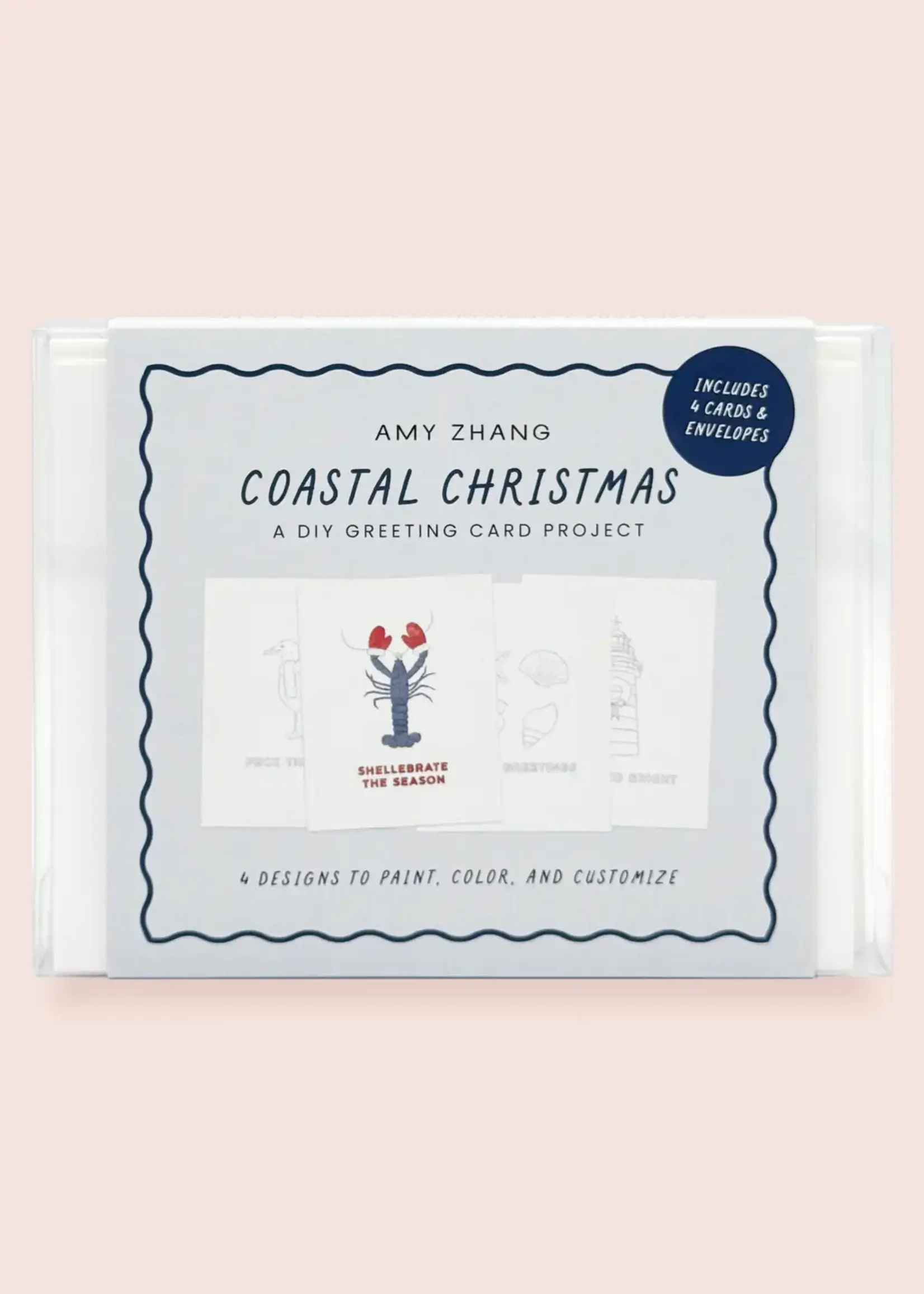 Coastal Christmas — Diy Coloring/Watercolor Greeting Cards