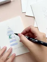 Coastal Christmas — Diy Coloring/Watercolor Greeting Cards