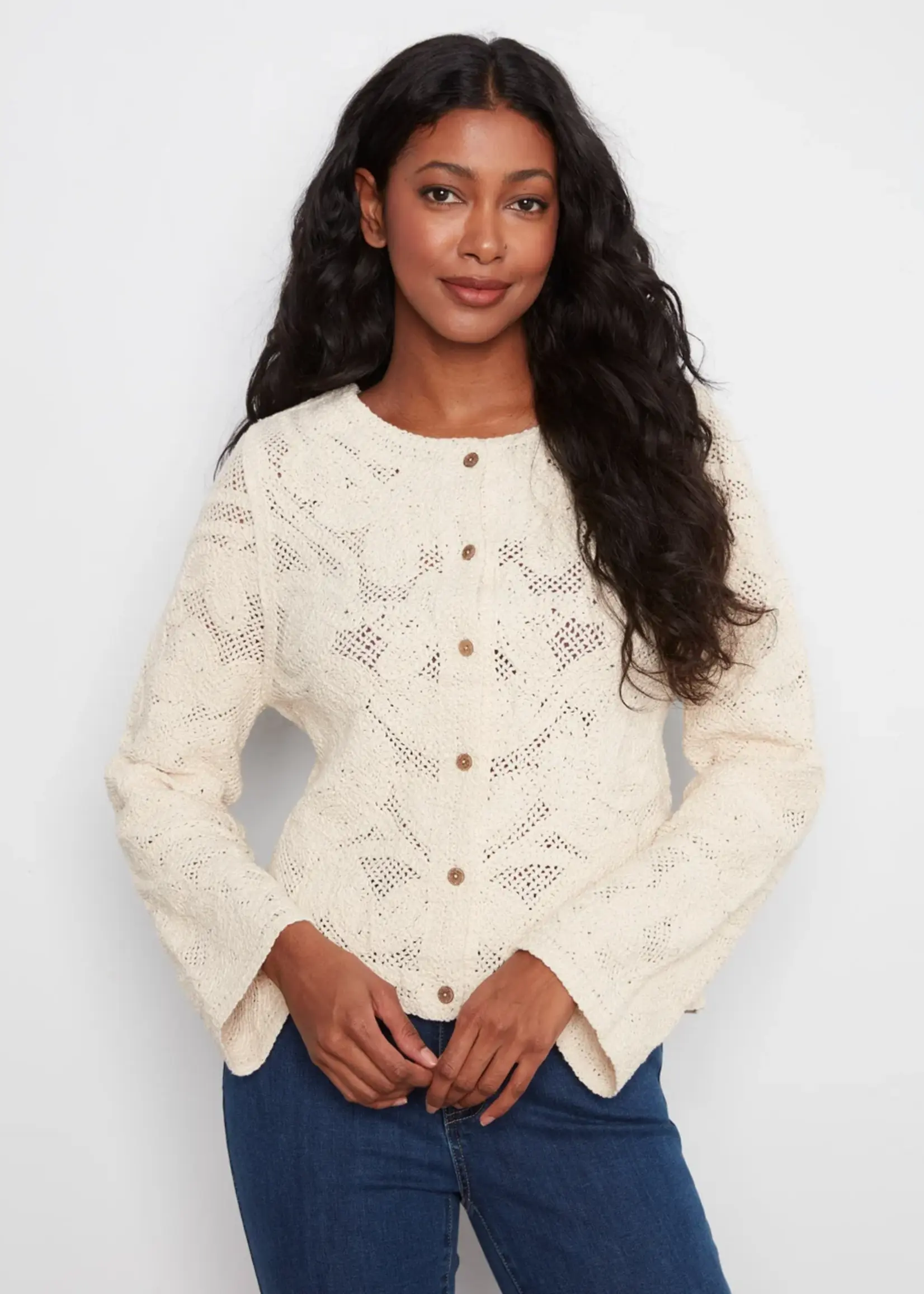 Charlie B Cardigan Crochet Long Sleeve